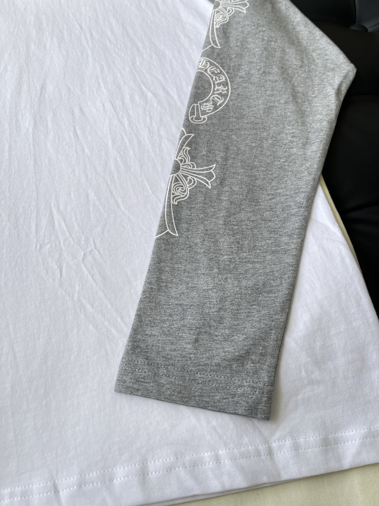 Cross-Print Raglan Long-Sleeve T-Shirt — product photograph