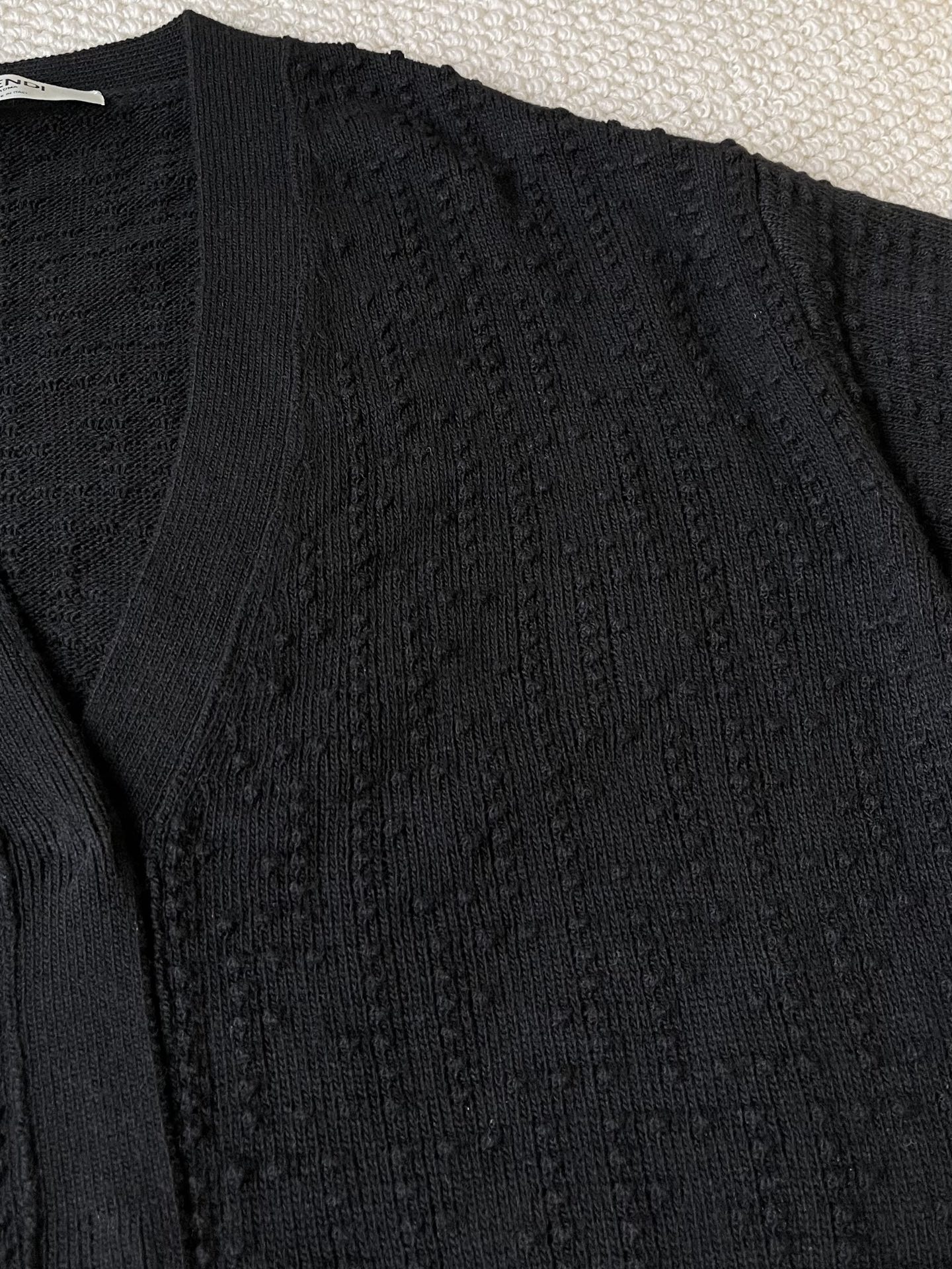 Cable-Panel V-Neck Cardigan — product photograph