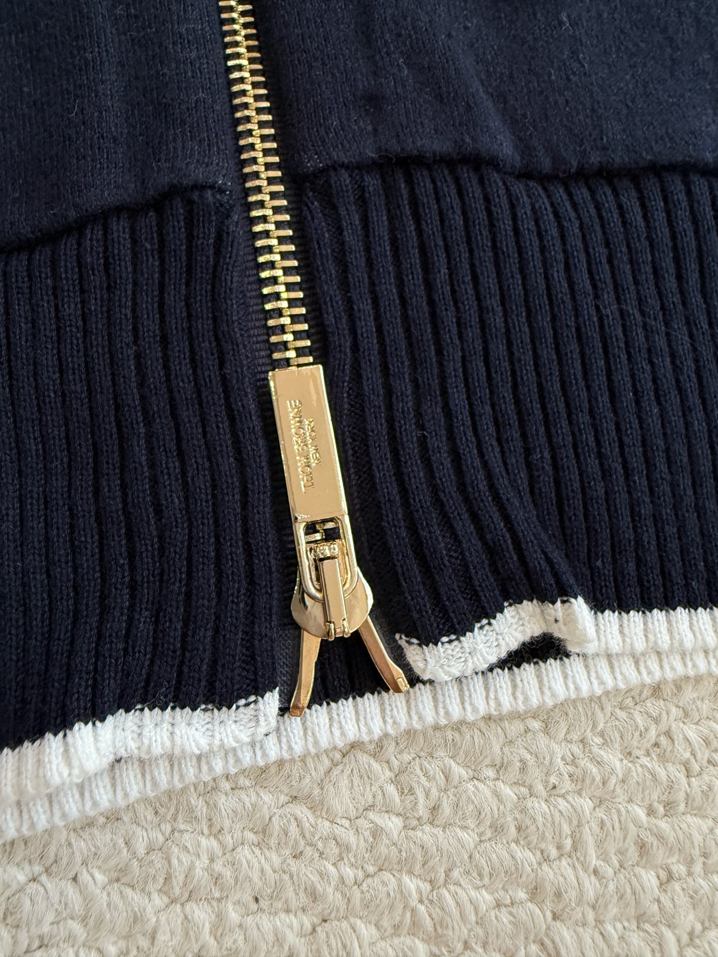 Fish-Back Four-Bar Zip Hoodie — product photograph
