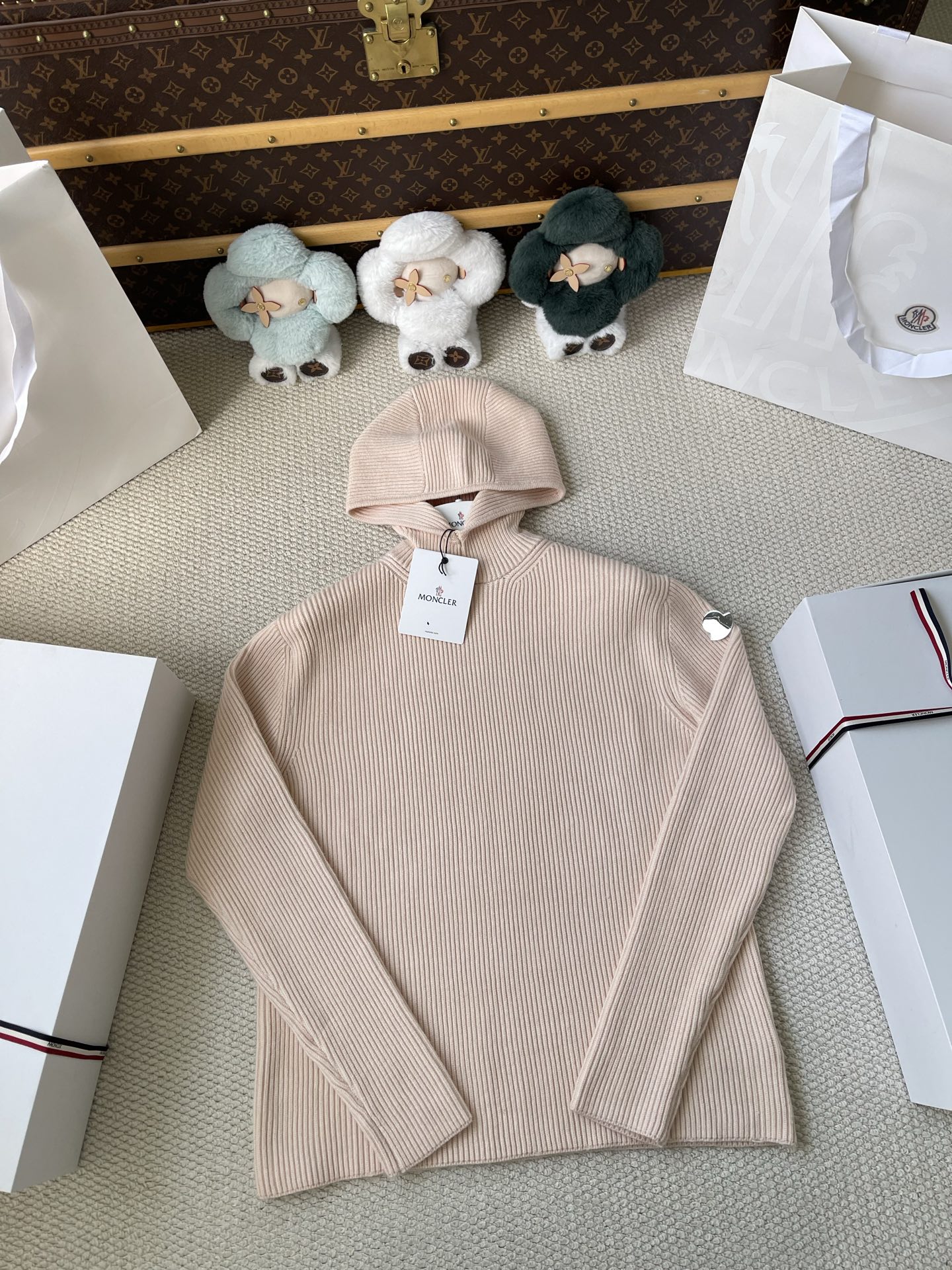 Rib-Knit Pullover Hoodie — product photograph