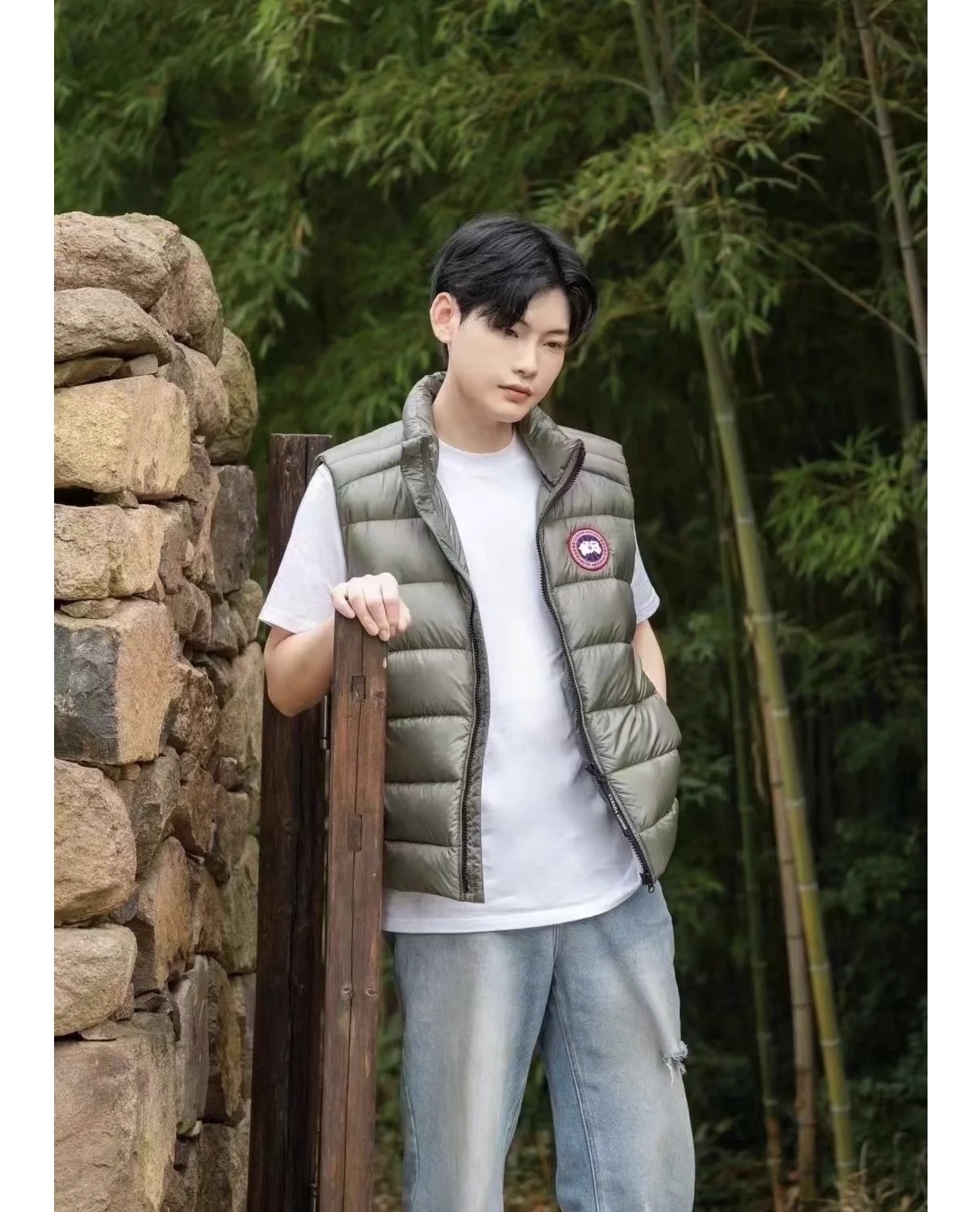 Crest-Patch Quilted Vest — product photograph