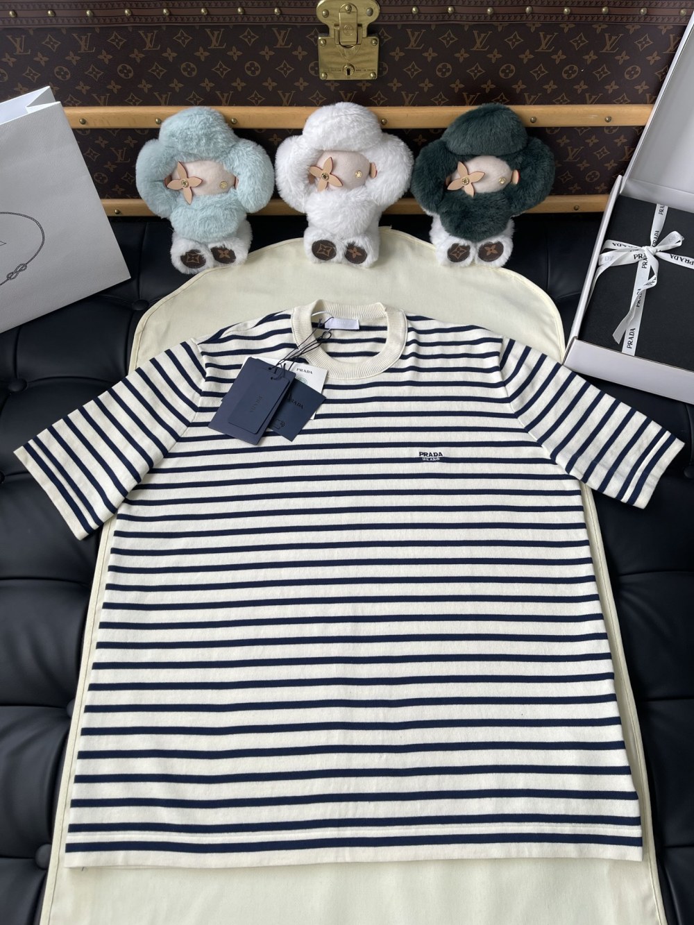 Fine-Stripe Crewneck T-Shirt — product photograph