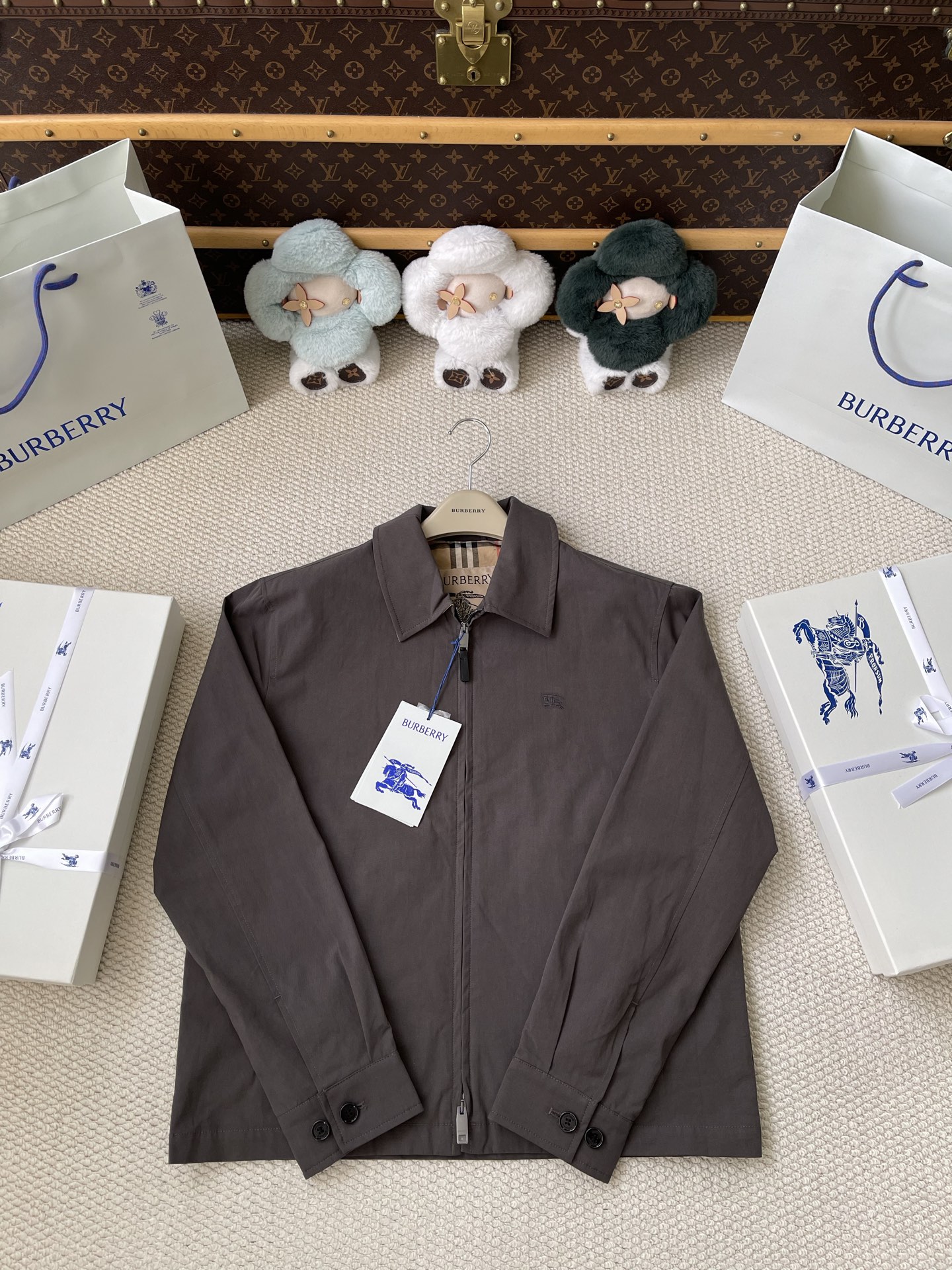 Check-Lined Zip Blouson — product photograph