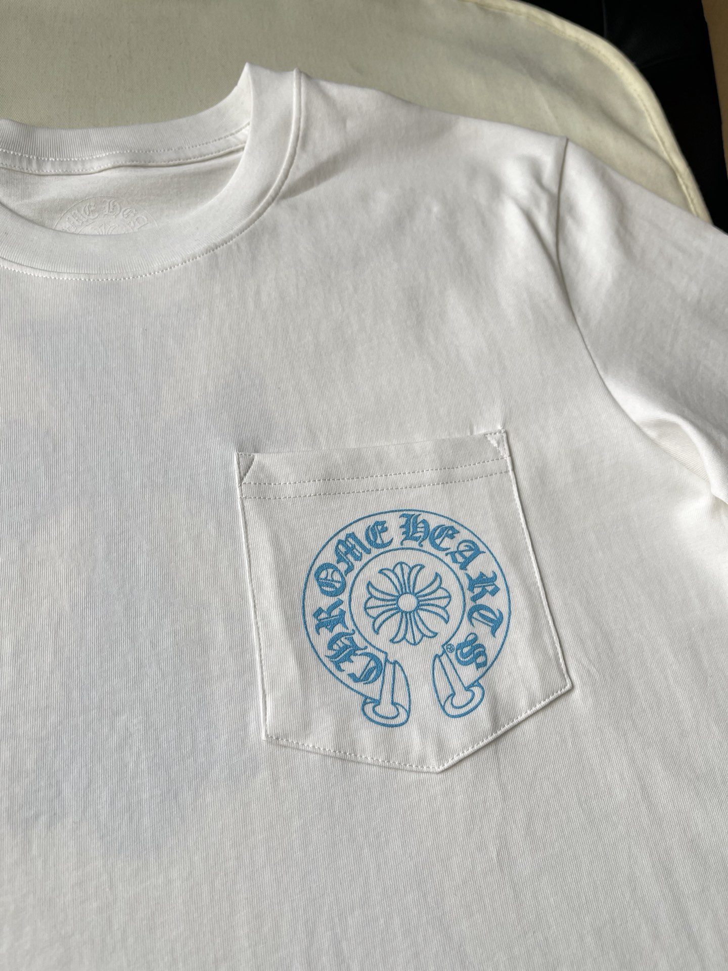 Blue Cross Back-Print Pocket T-Shirt — product photograph