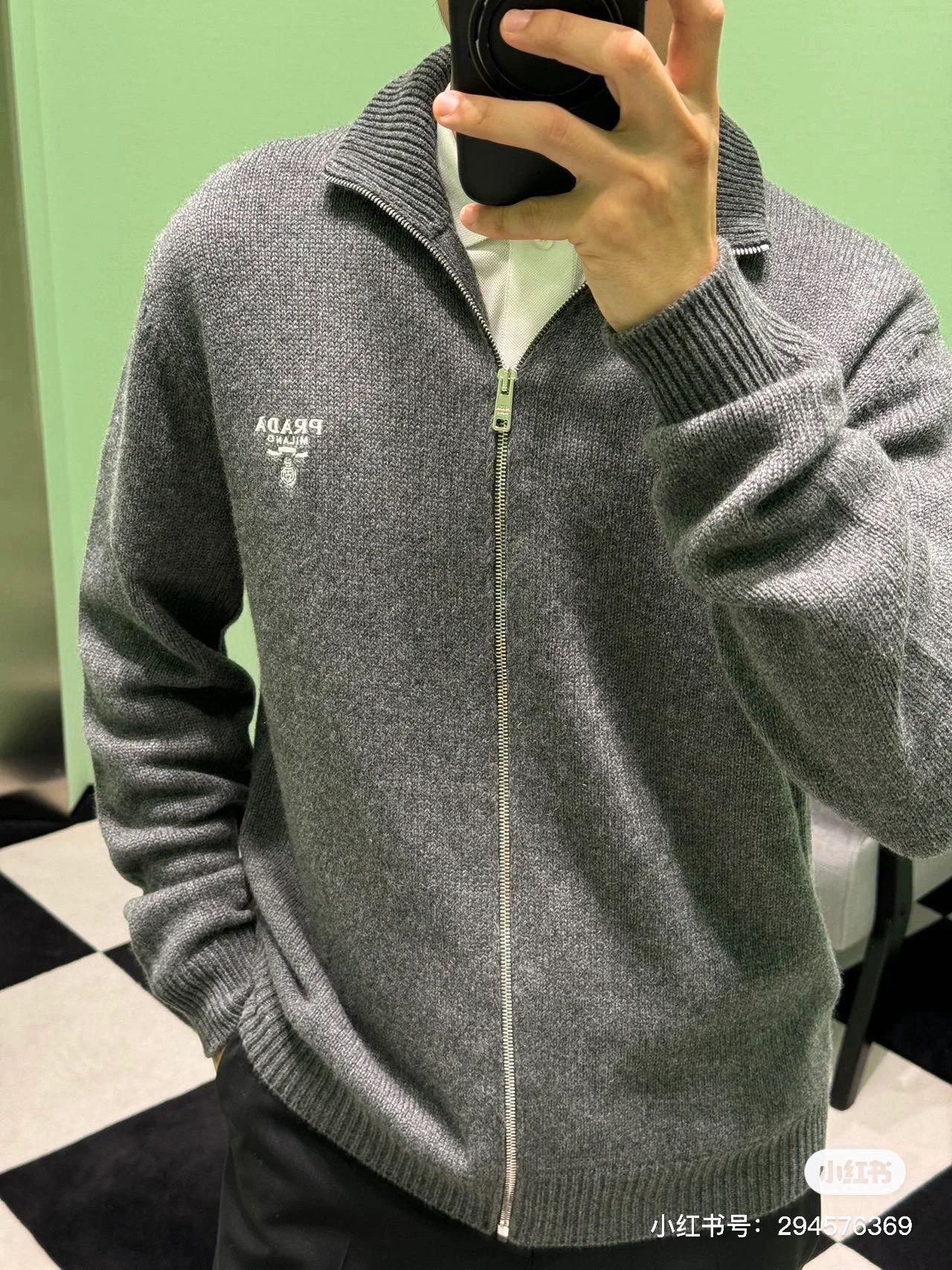 Crest Stand-Collar Zip Cardigan — product photograph