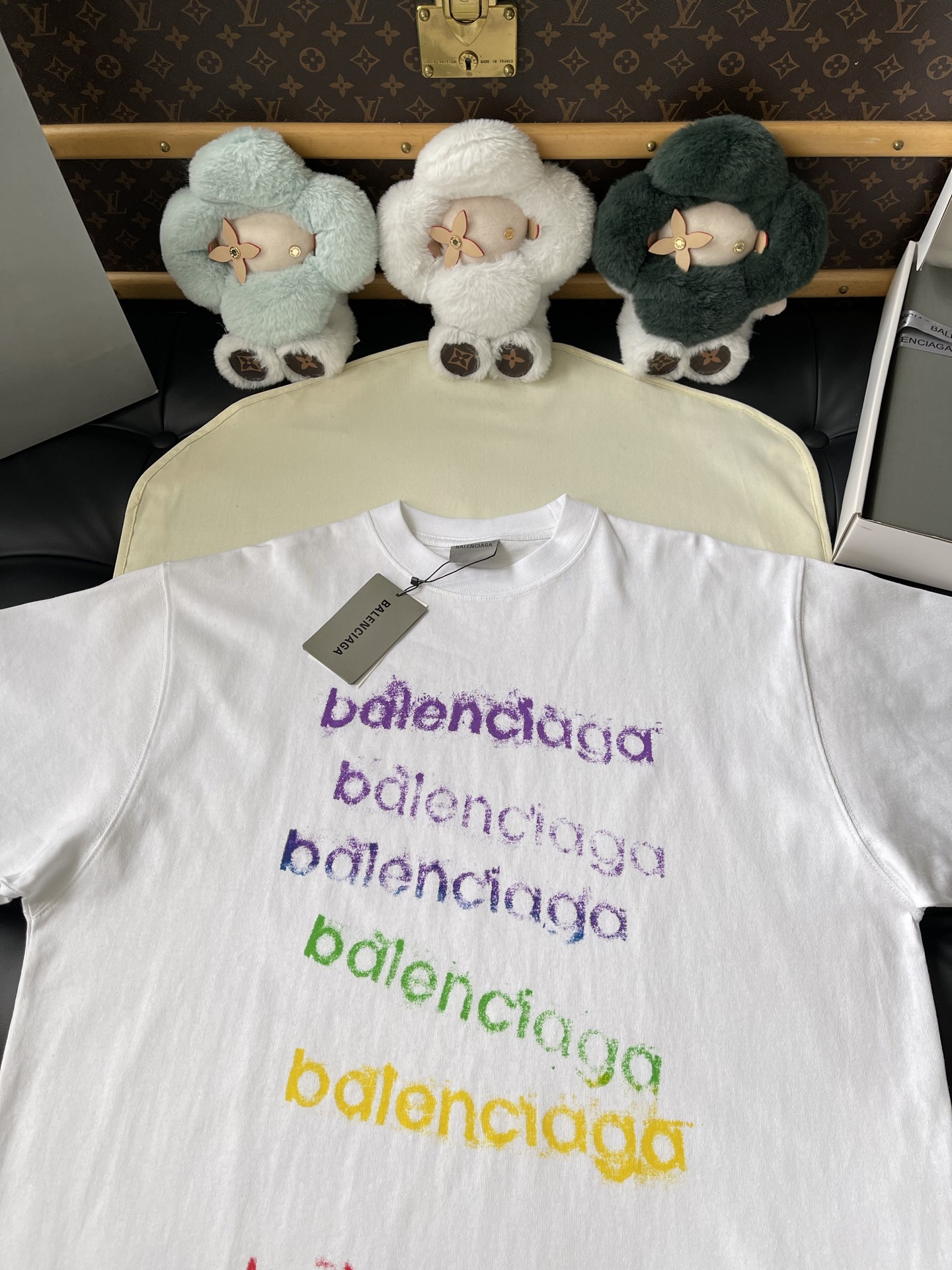 Rainbow Repeat-Lettering T-Shirt — product photograph