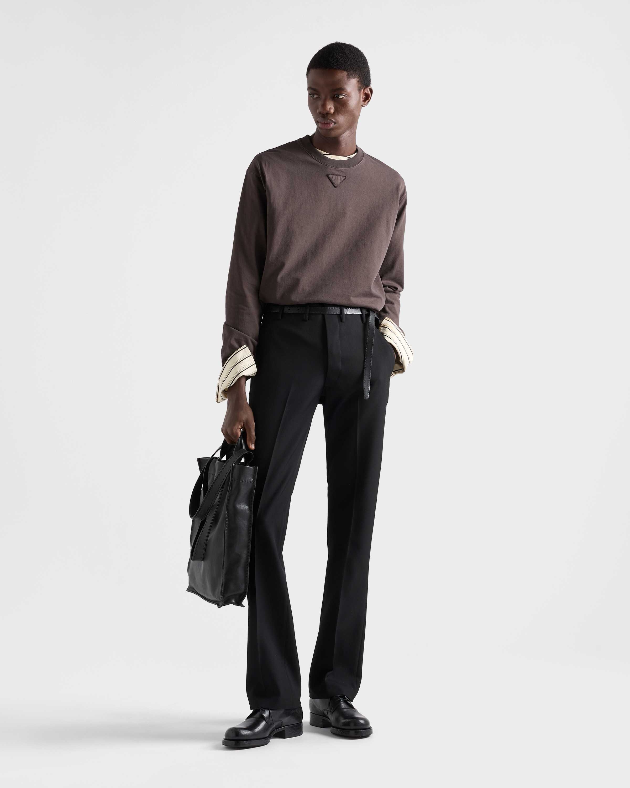 Triangle-Detail Long-Sleeve Top — product photograph