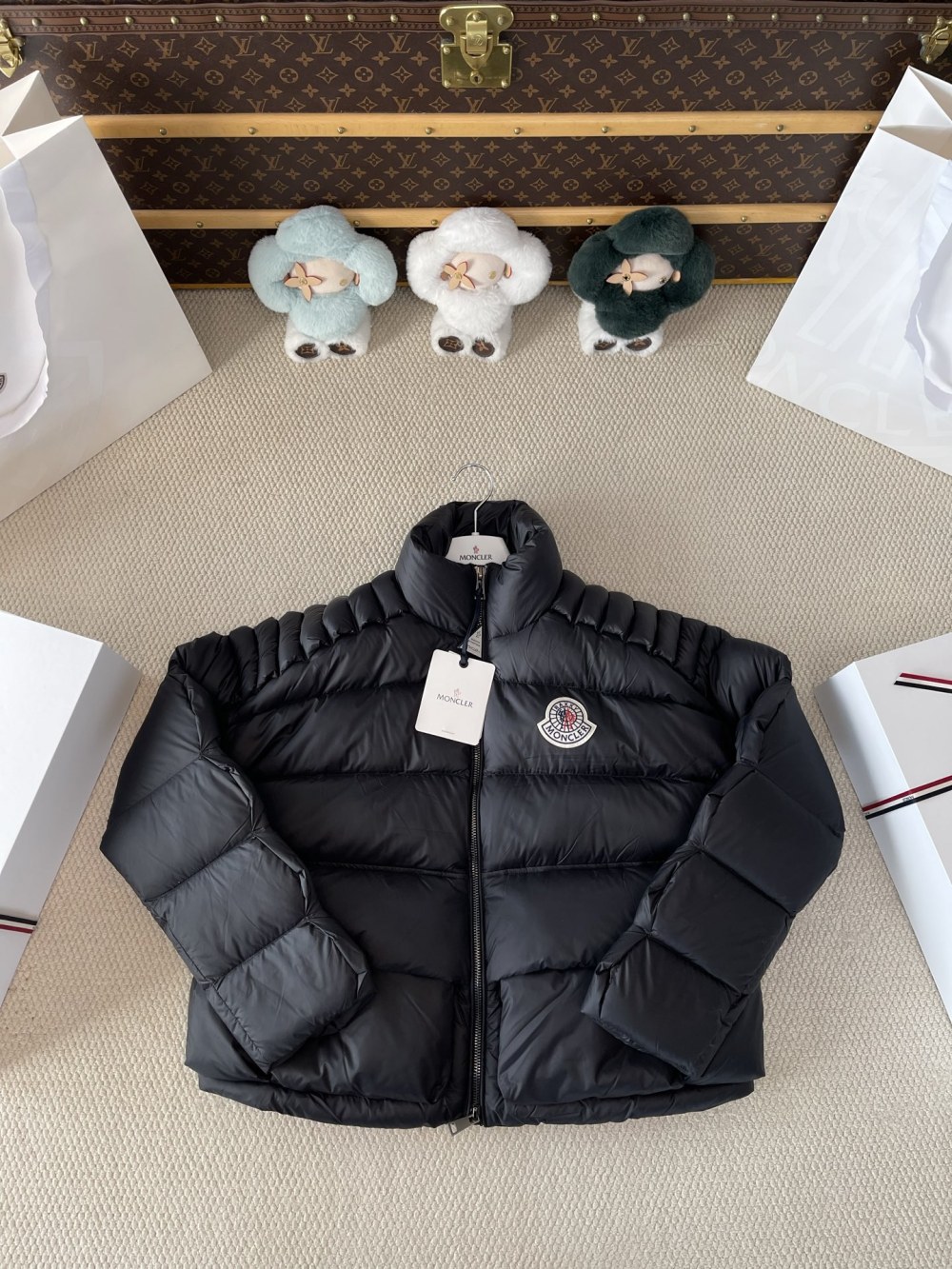 Crest-Patch Stand-Collar Puffer — product photograph