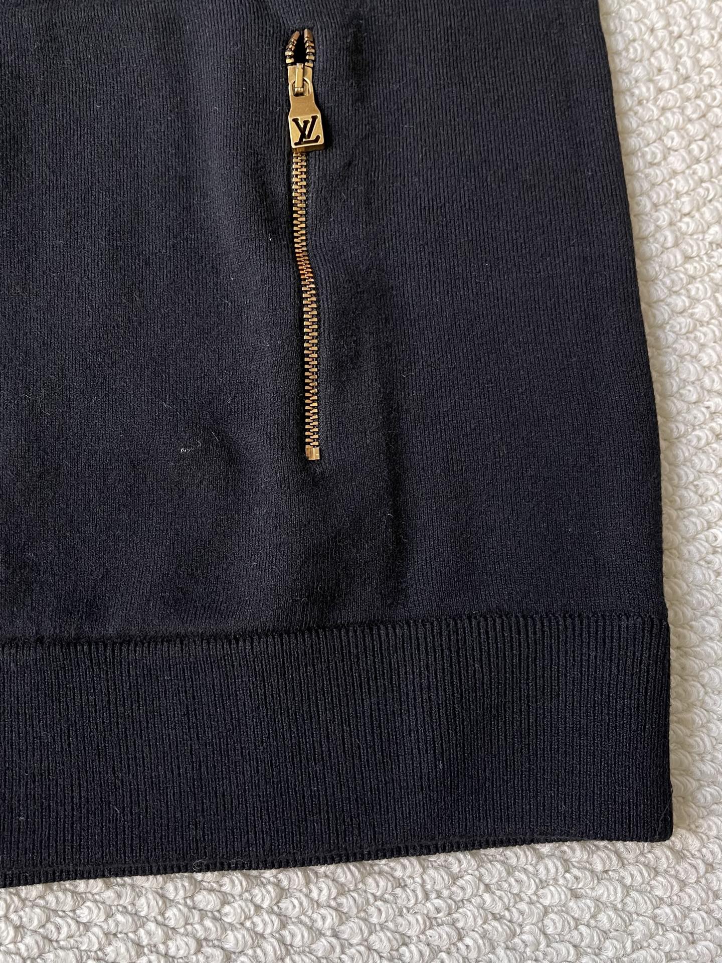 Monogram-Collar Zip-Up Cardigan — product photograph