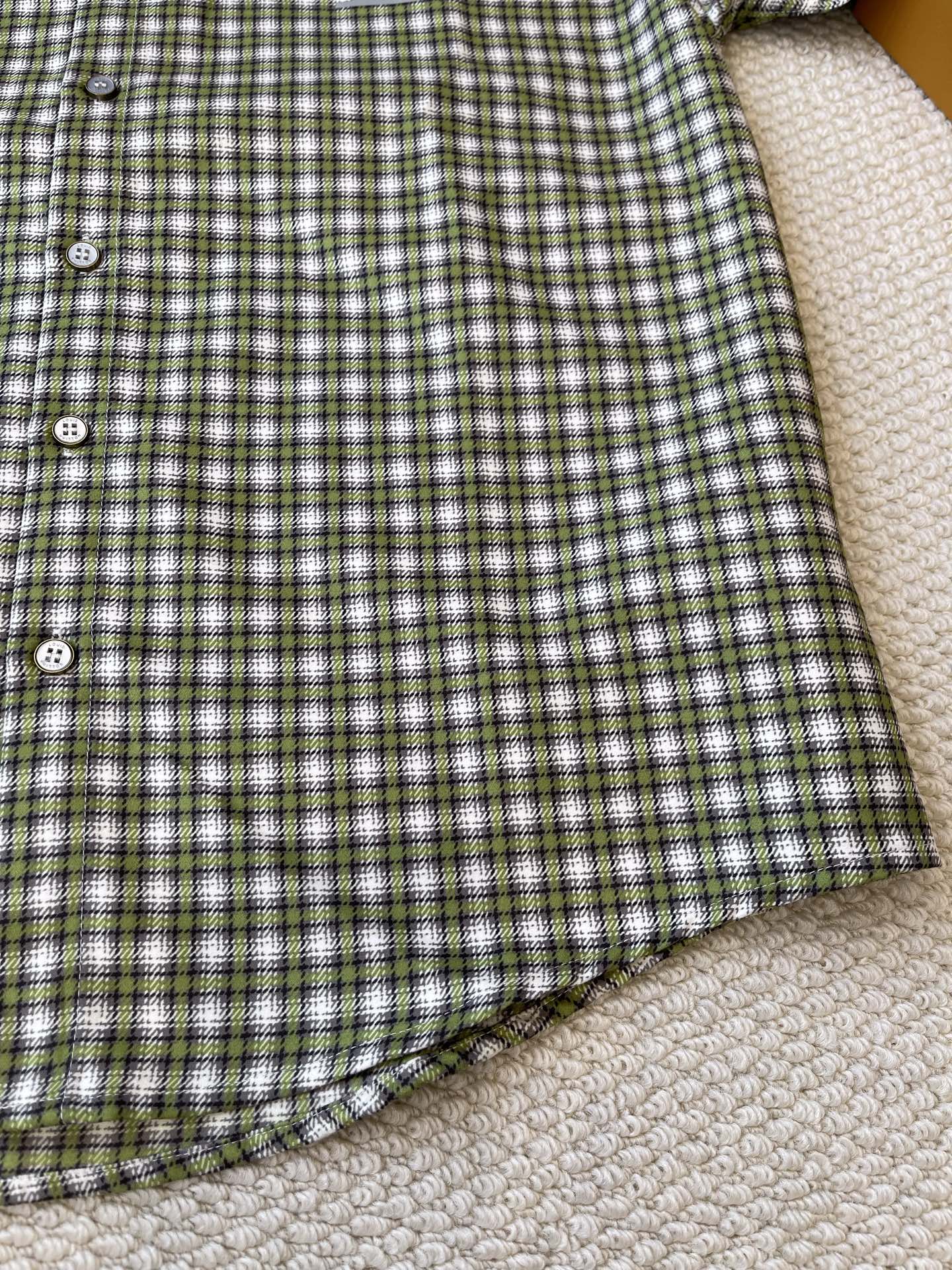 Monogram-Pocket Gingham Shirt — product photograph