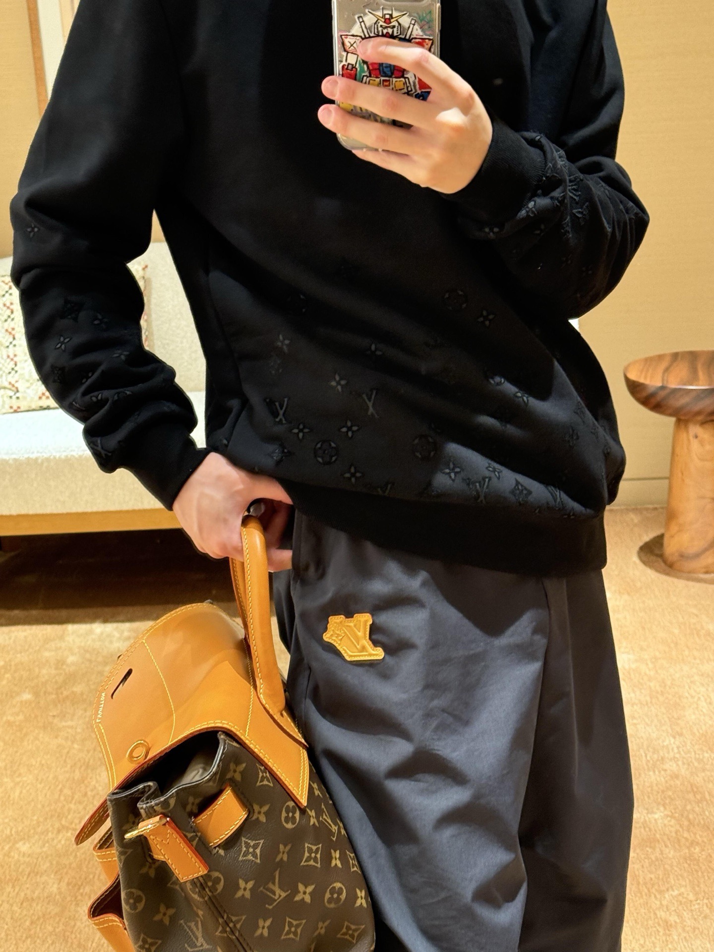 Monogram-Hem Crewneck Sweatshirt — product photograph