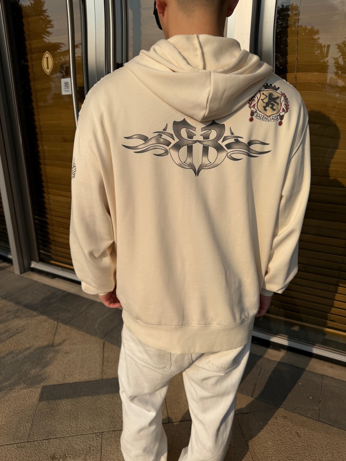 Rose-Graphic Zip Hoodie — product photograph