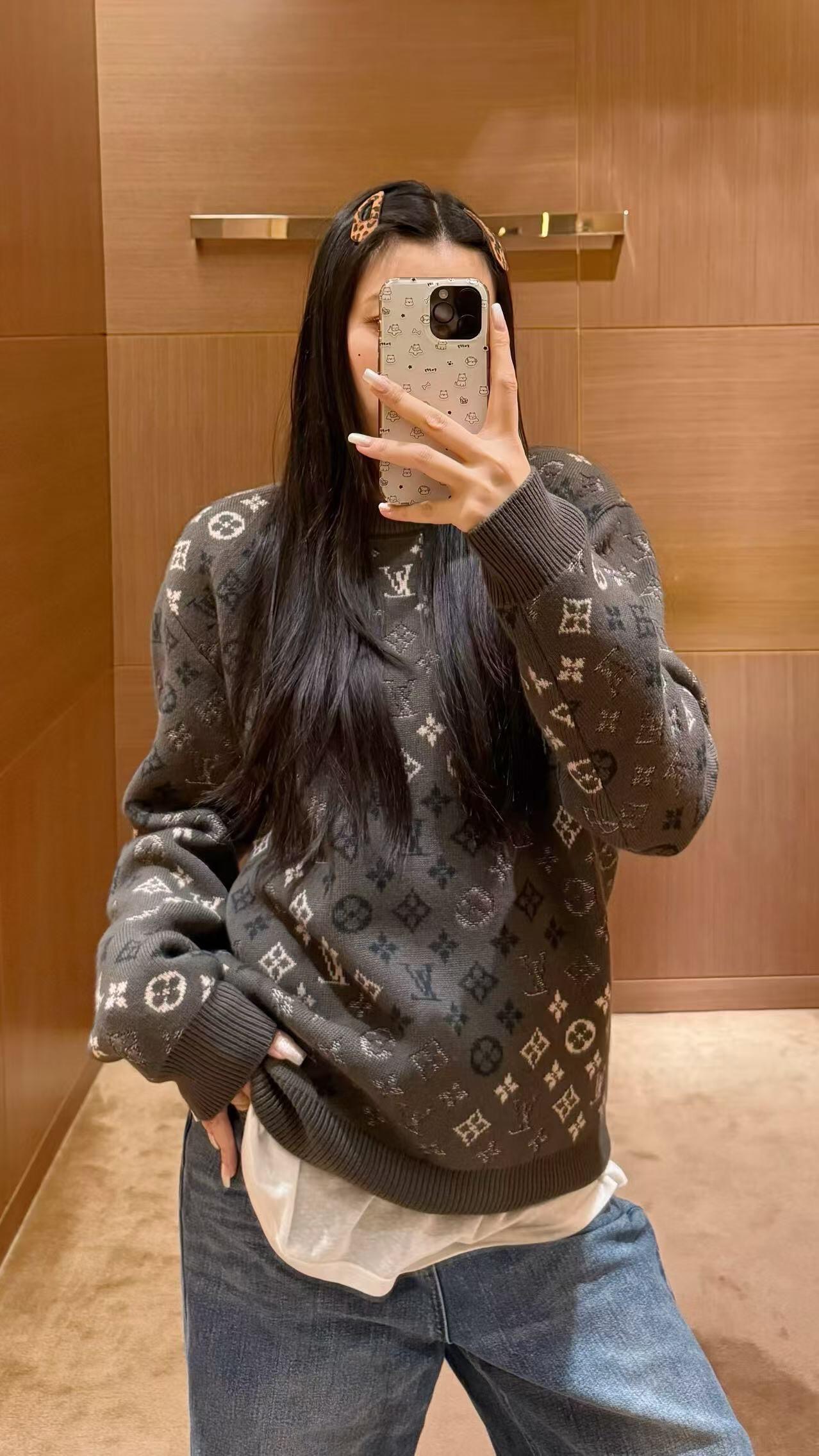 Allover Monogram Crewneck Sweater — product photograph