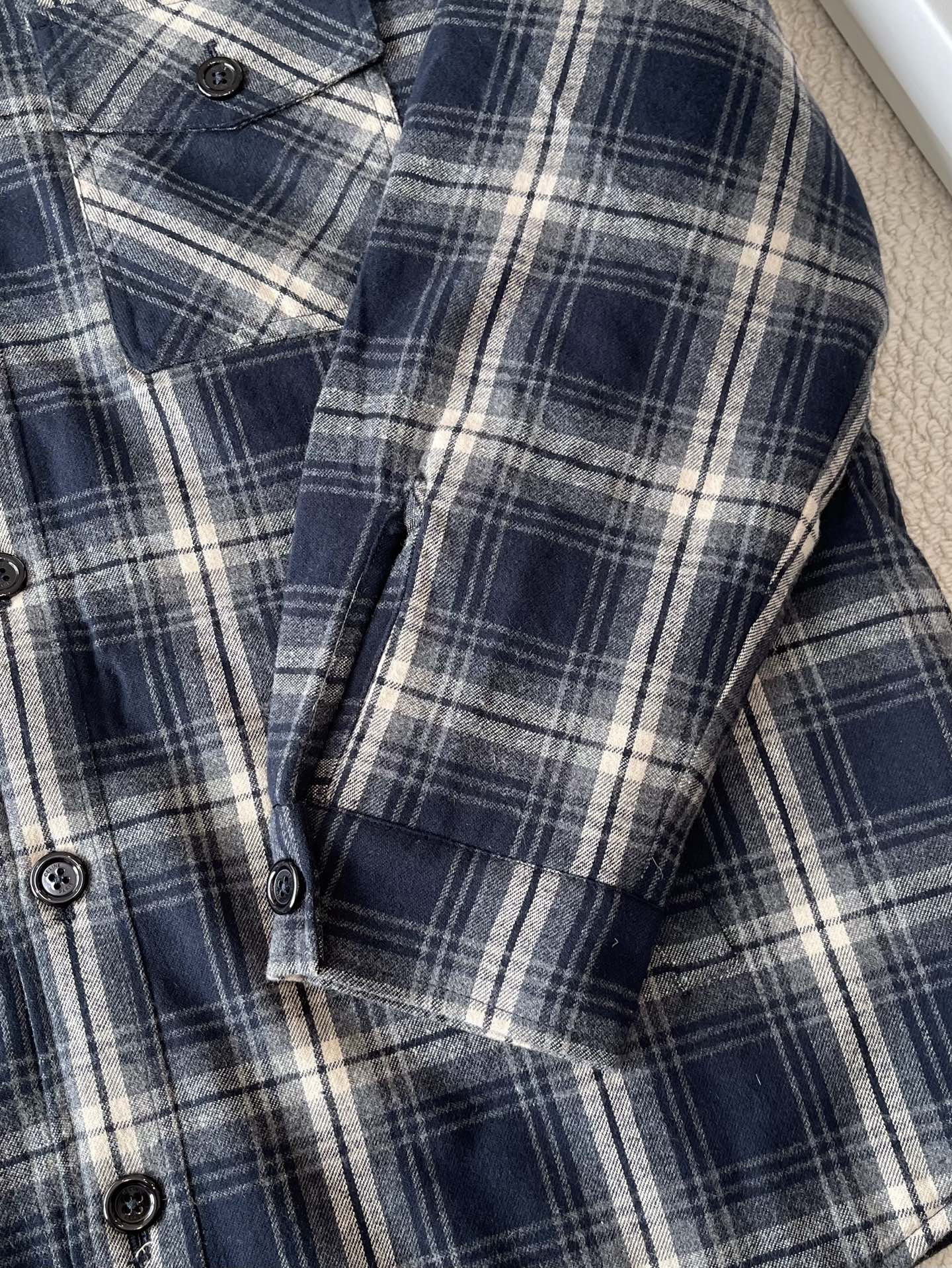 Logo-Hood Check Overshirt — product photograph