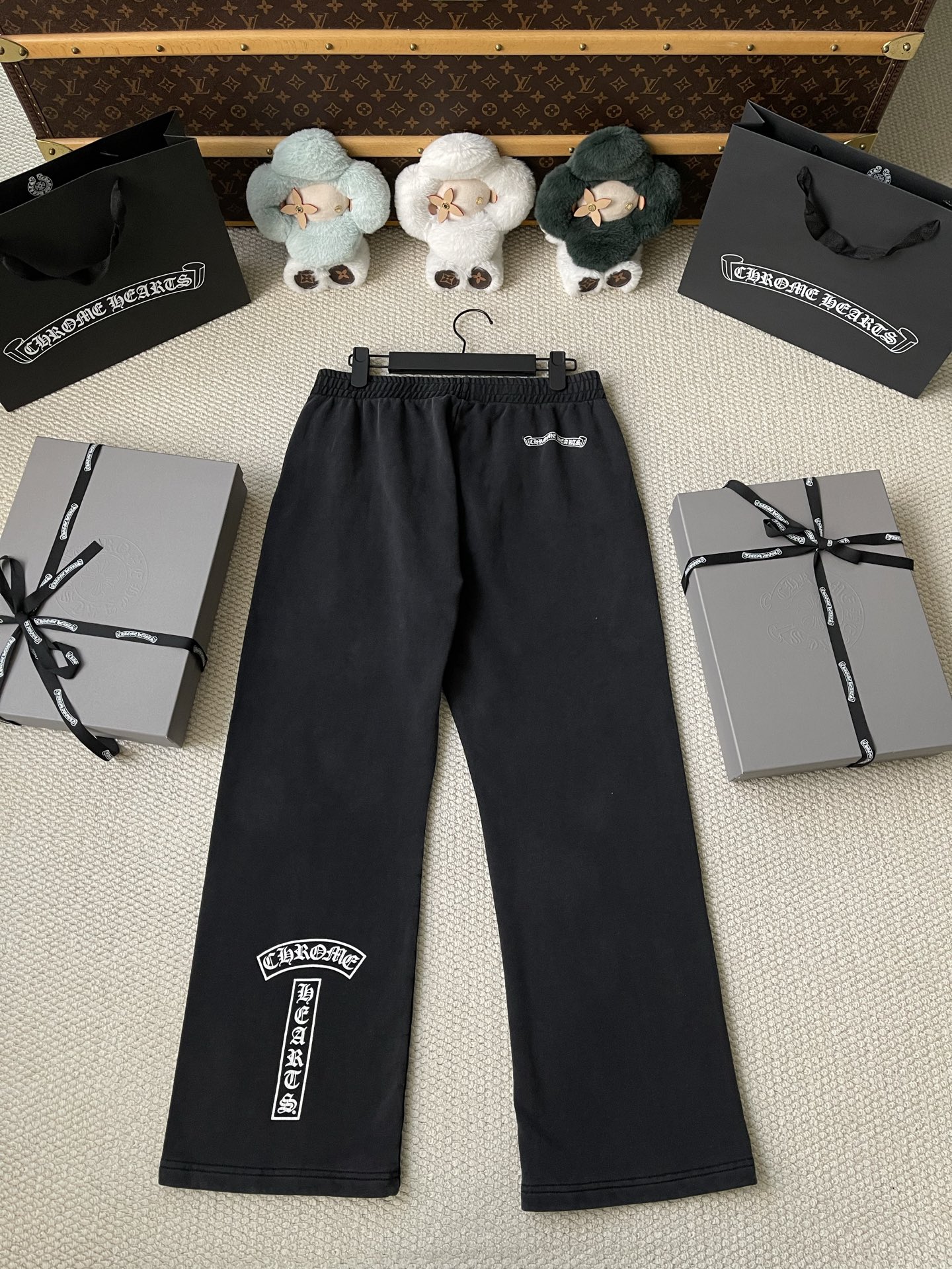 Gothic-Letter Wide-Leg Sweatpants — product photograph
