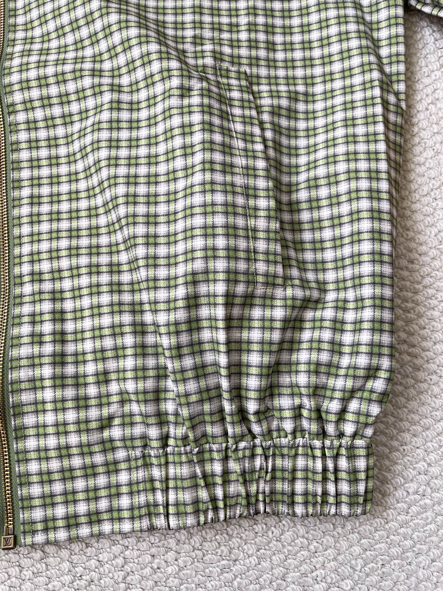 Gingham Zip Windbreaker — product photograph