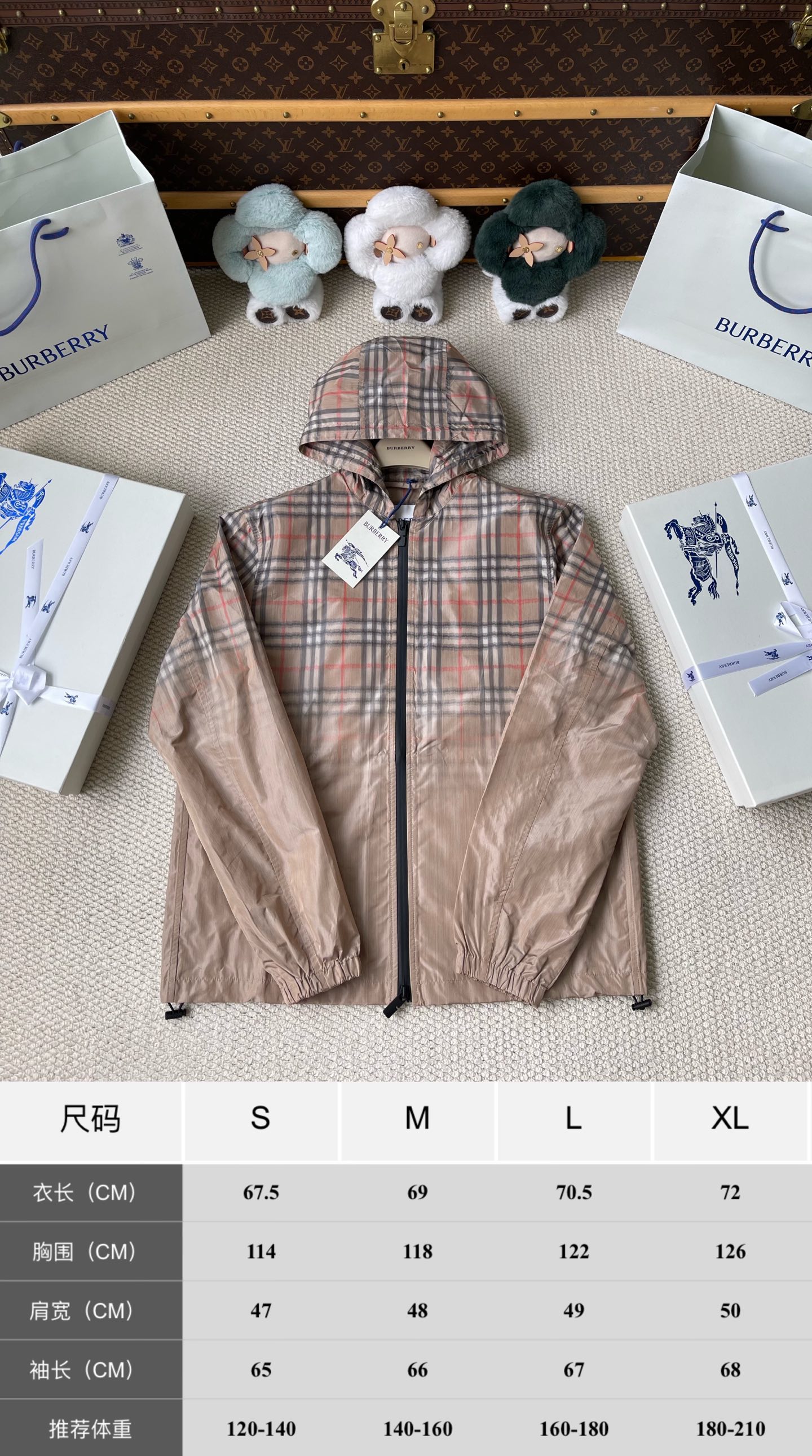 Check-Yoke Hooded Windbreaker — product photograph