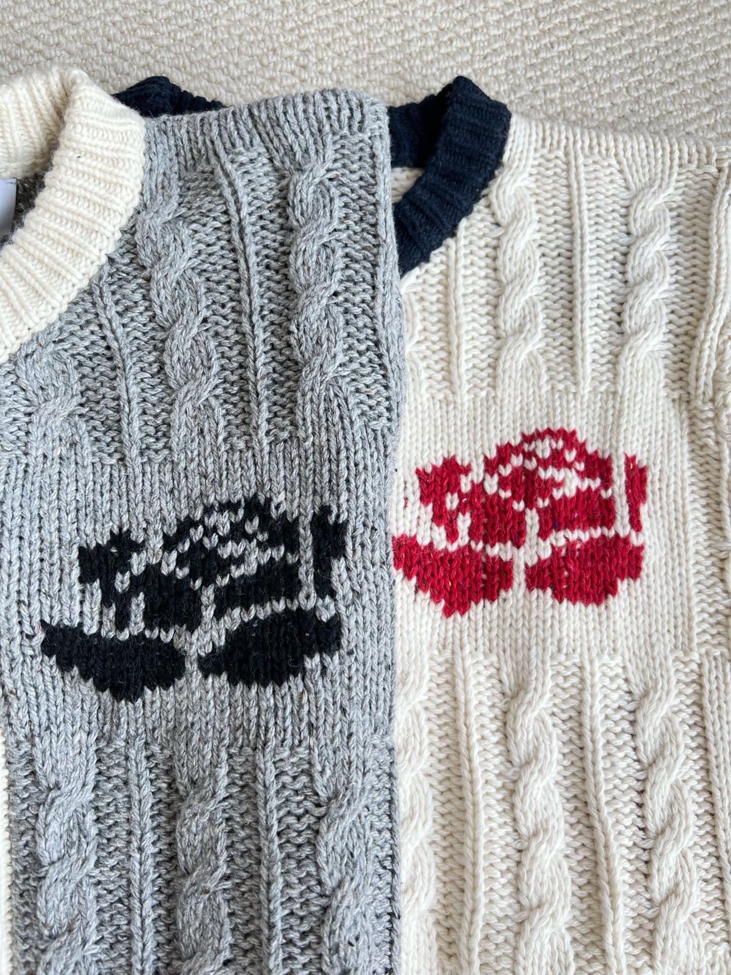 Frog Motif Cable-Knit Cardigan — product photograph