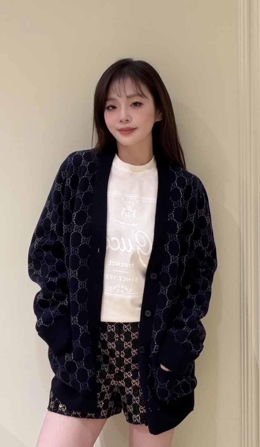 Allover GG V-Neck Cardigan — product photograph