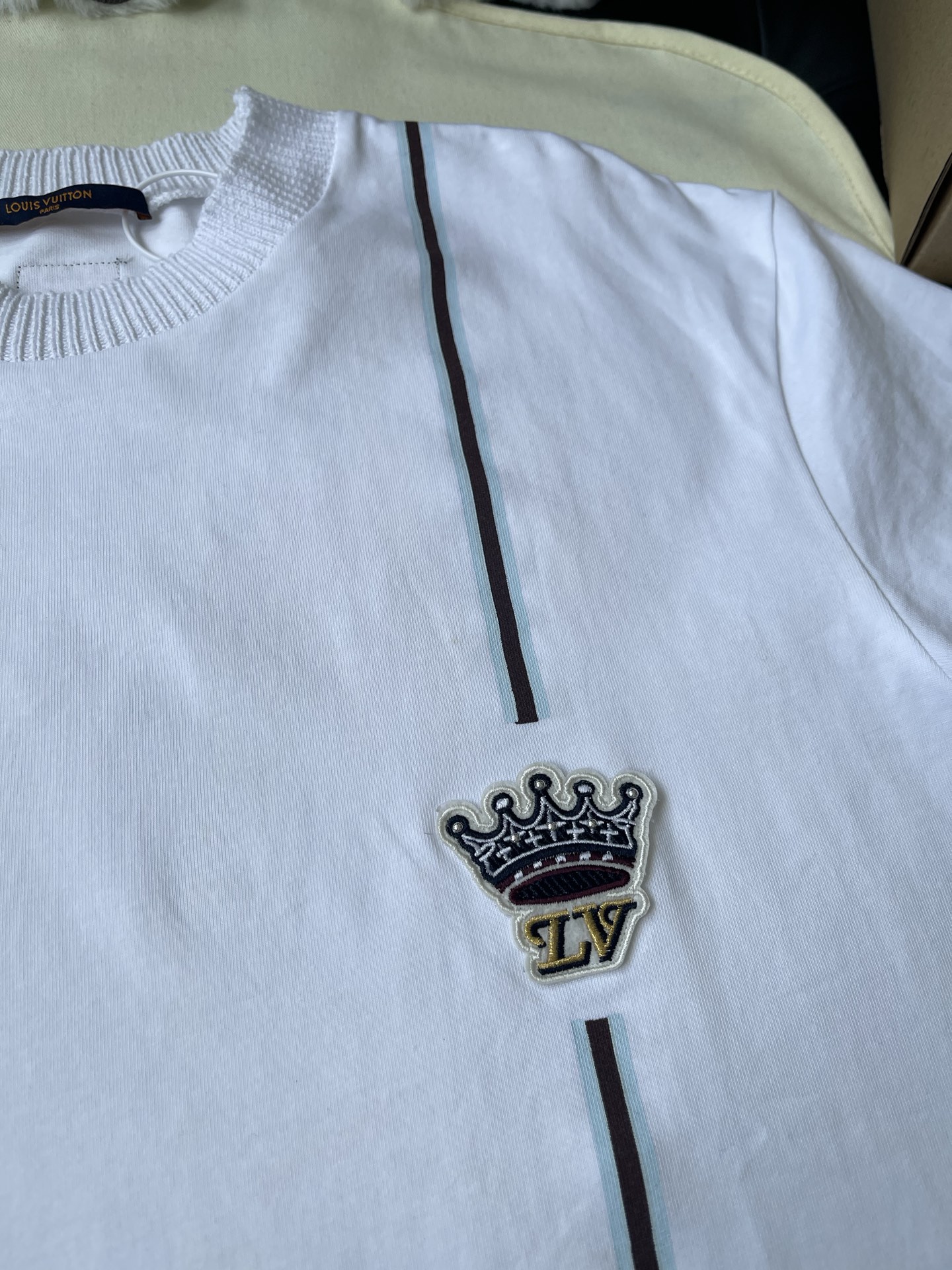 Crown-Pendant Short-Sleeve Knit Top — product photograph