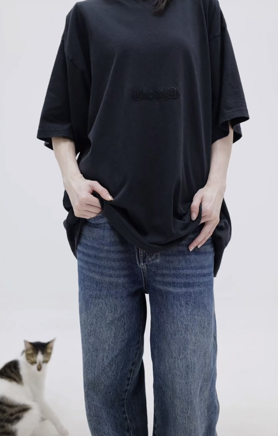 Tonal Chest-Logo Washed T-Shirt — product photograph