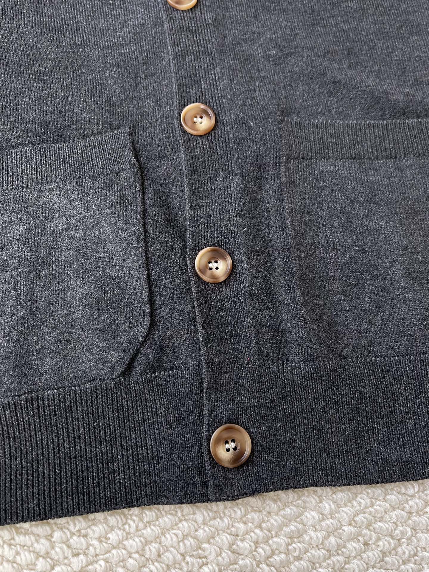 Monogram-Sleeve V-Neck Cardigan — product photograph