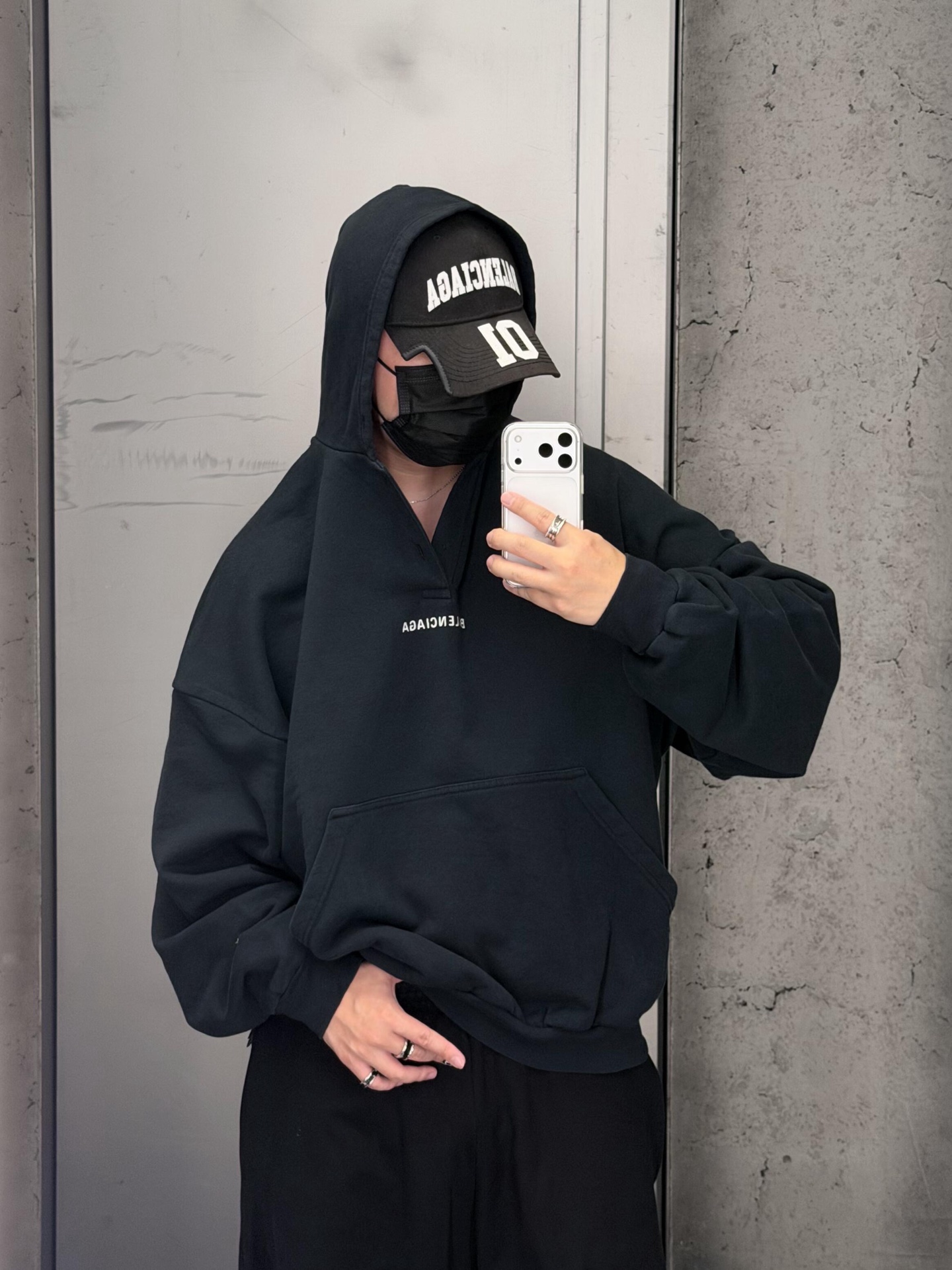 Back-Wordmark Half-Zip Hoodie — product photograph