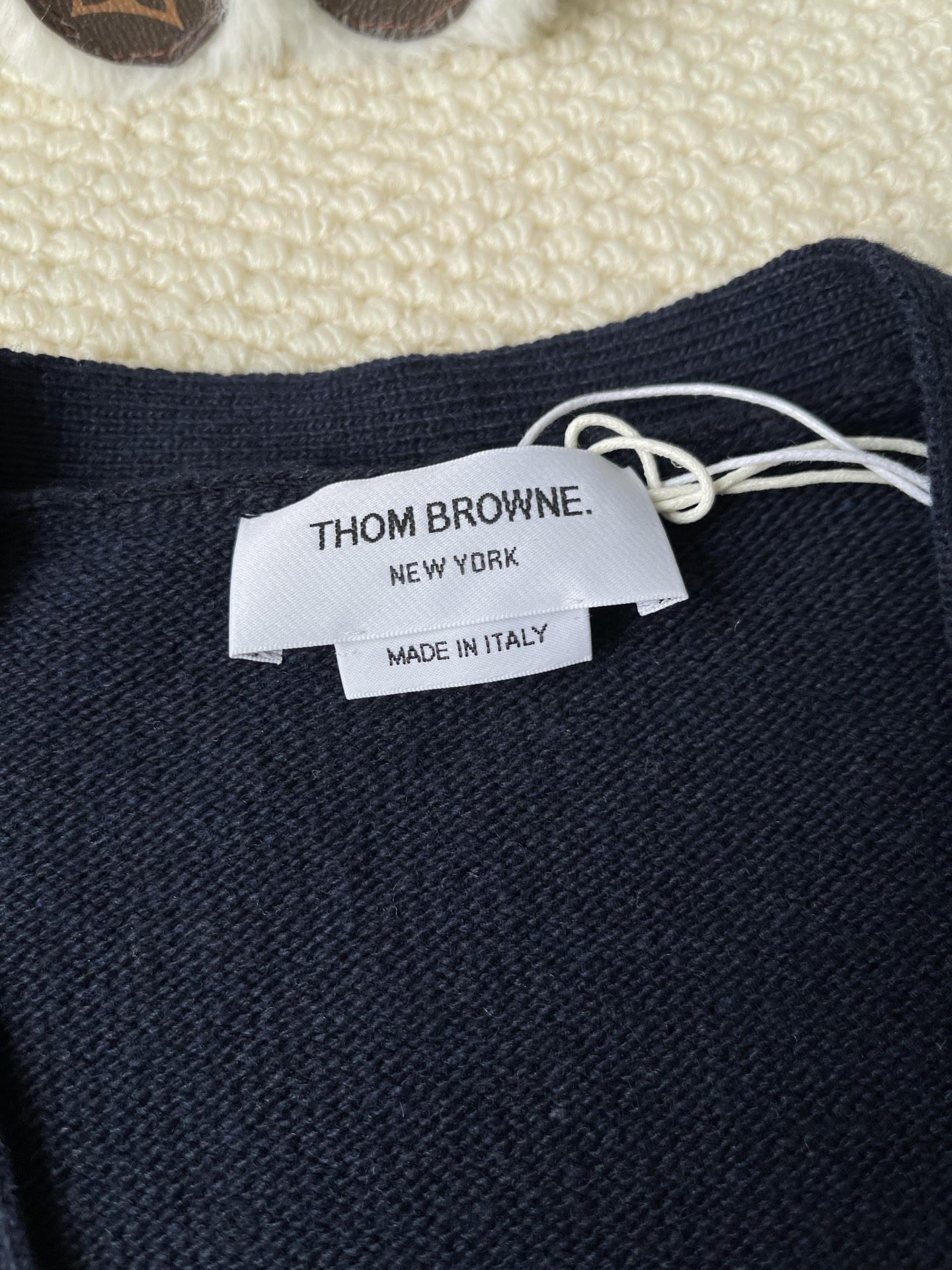 Dog-Back Four-Bar V-Neck Cardigan — product photograph