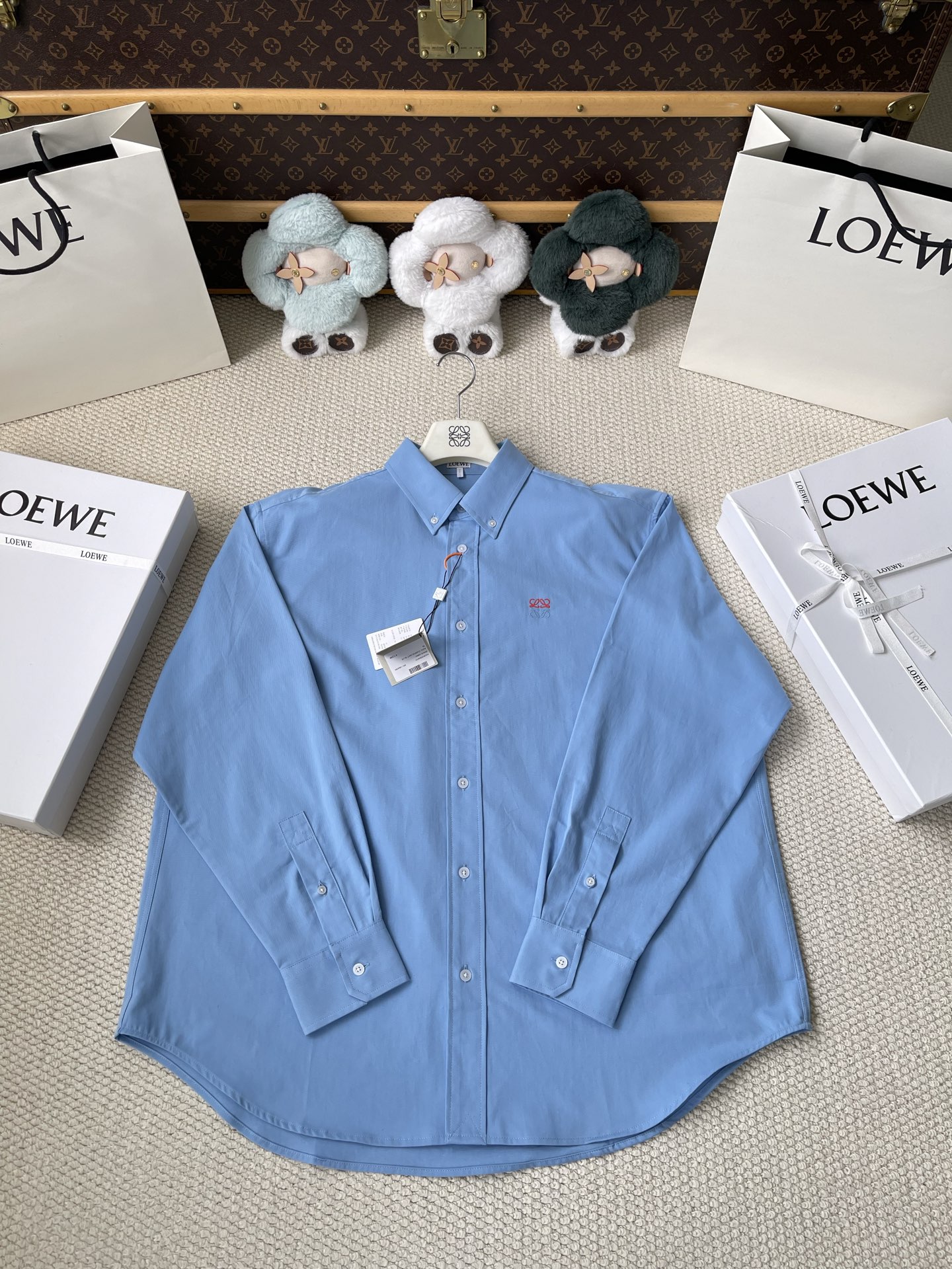 Red-Anagram Button-Down Shirt — product photograph