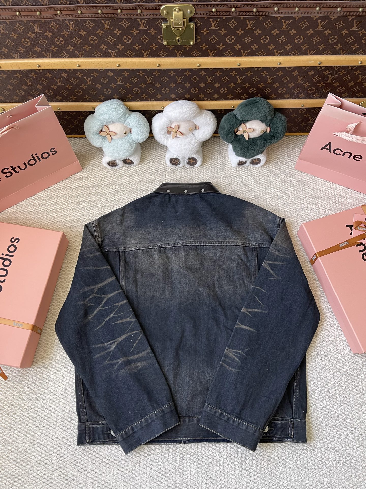 Contrast-Collar Denim Jacket — product photograph
