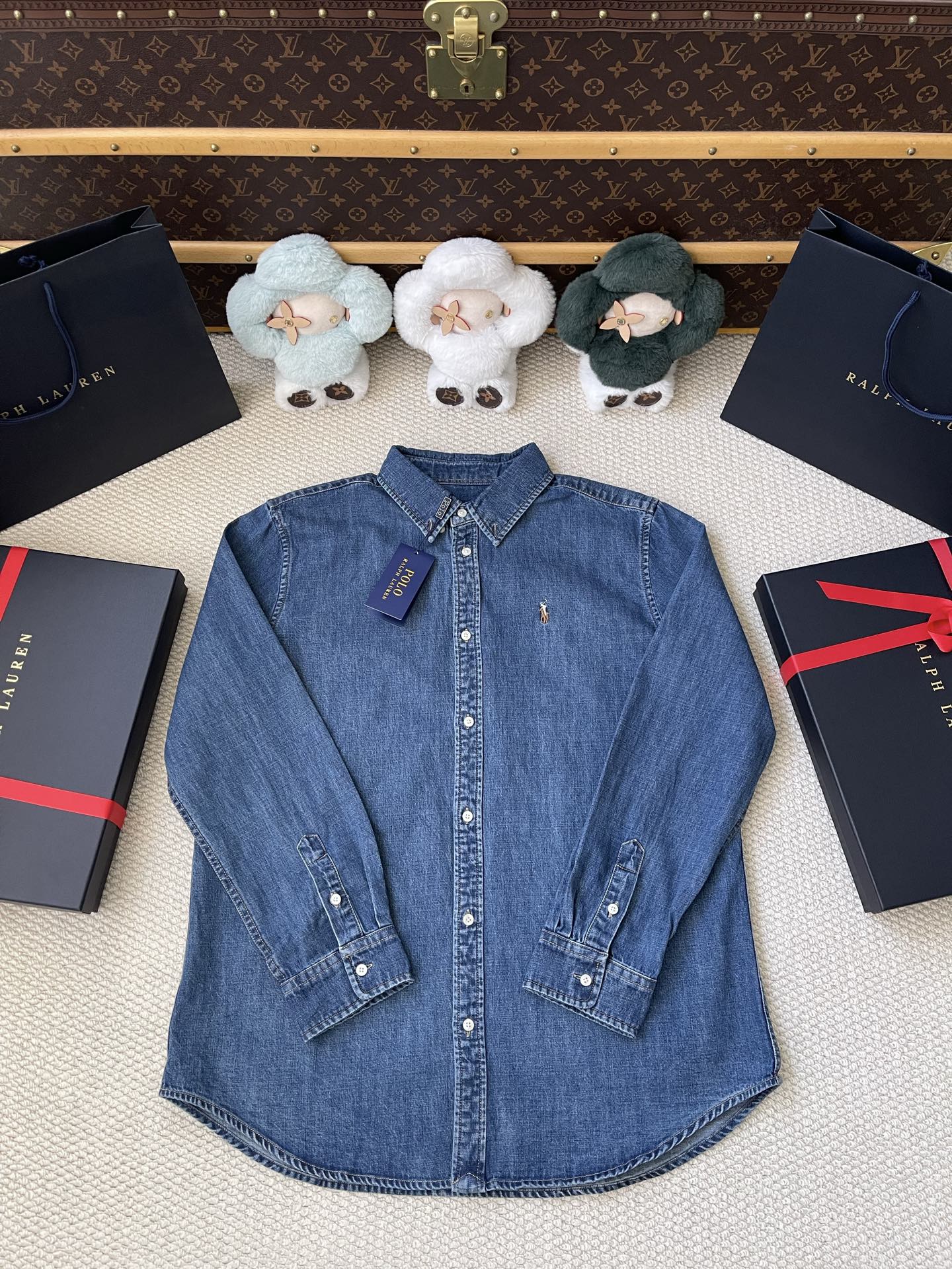 Pony-Embroidered Denim Shirt — product photograph