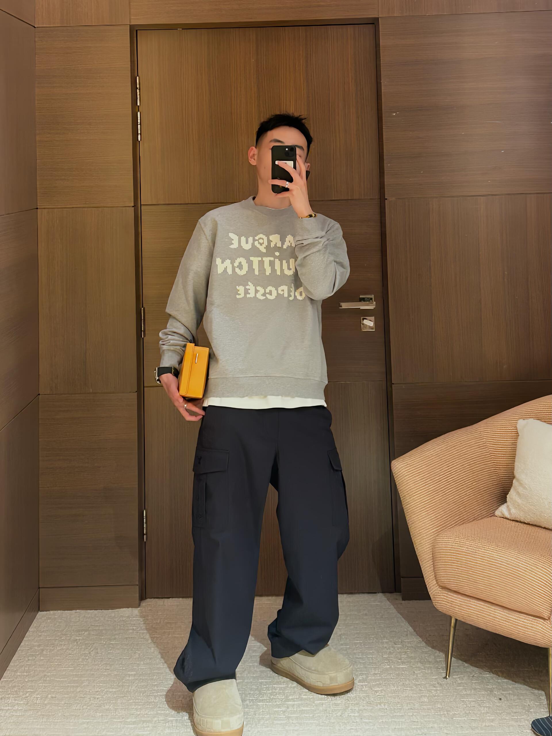 Stacked Lettering Crewneck Sweater — product photograph