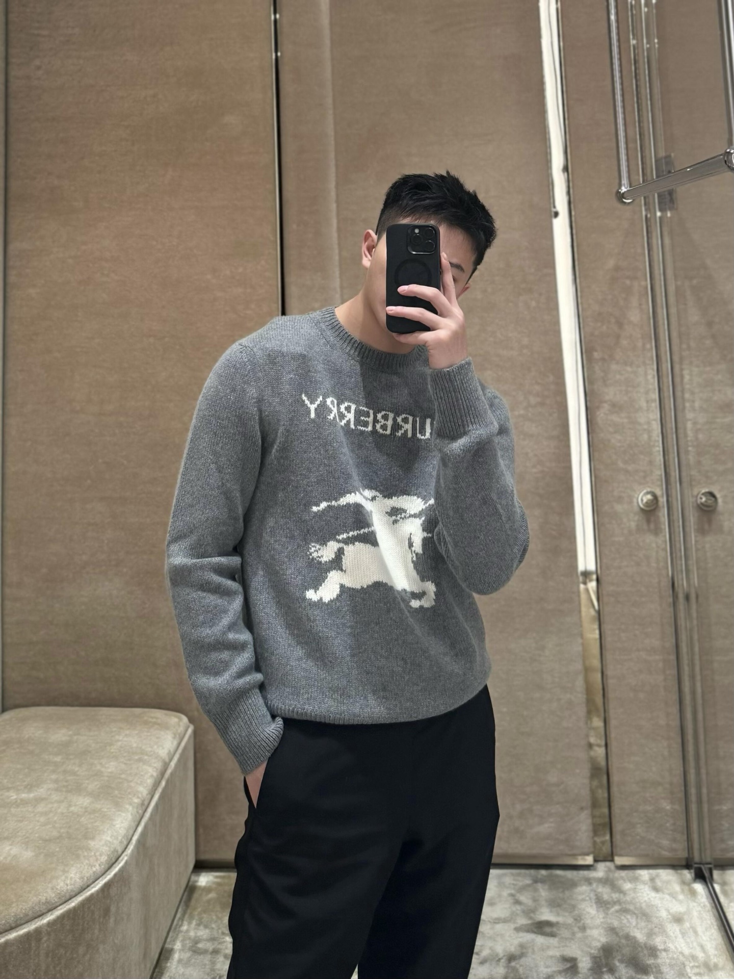 Horse-Graphic Wordmark Sweater — product photograph