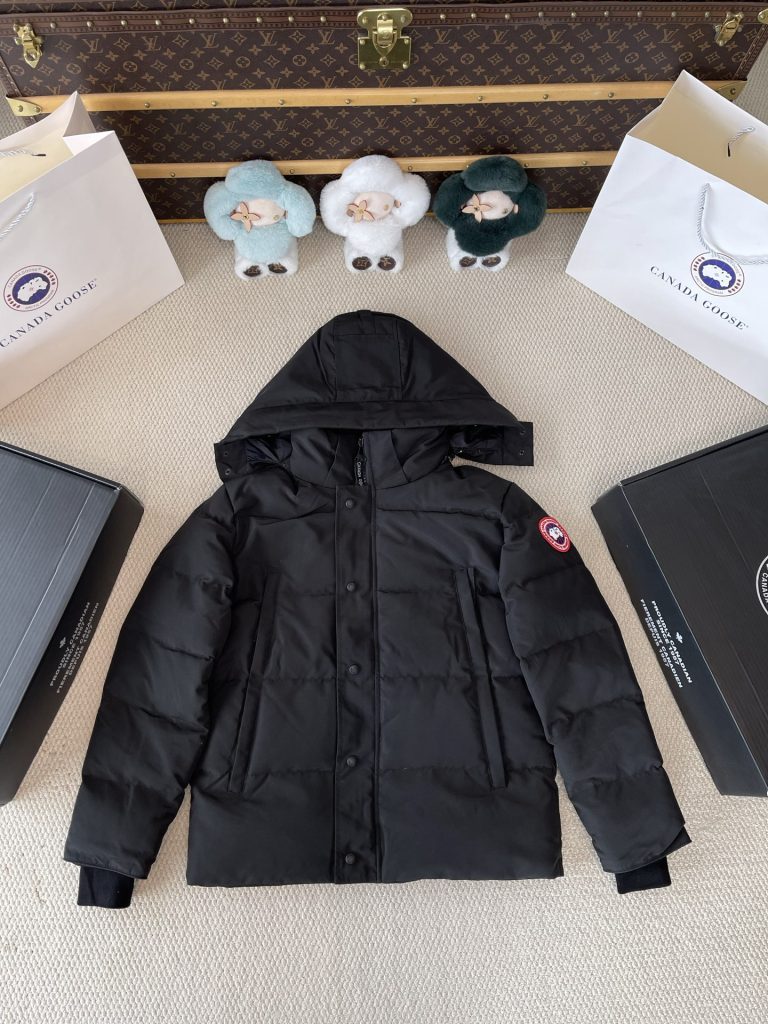 Sleeve-Patch Hooded Puffer — product photograph