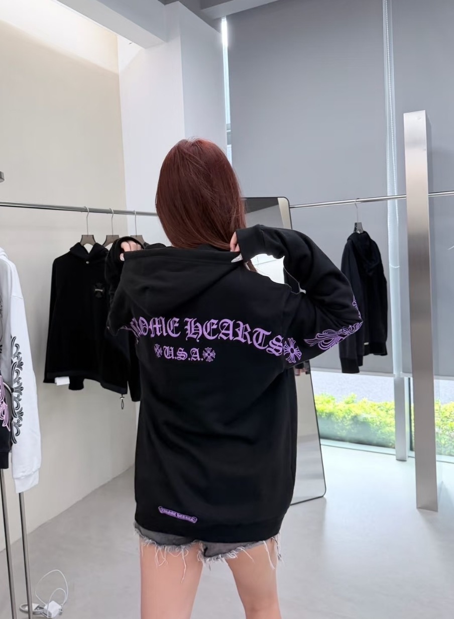 Purple-Graphic Pullover Hoodie — product photograph
