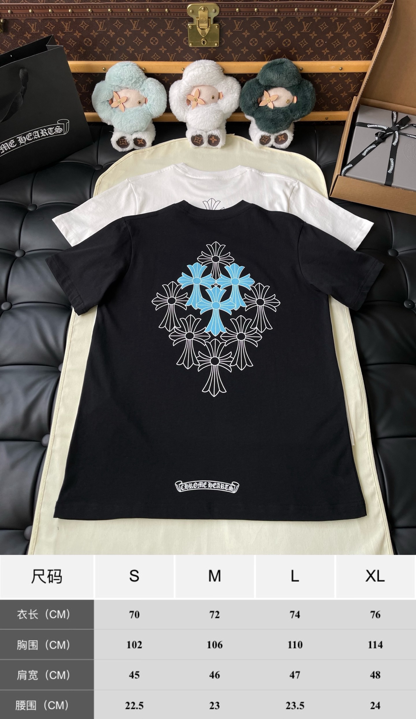 Blue Crest Back-Print Pocket T-Shirt — product photograph