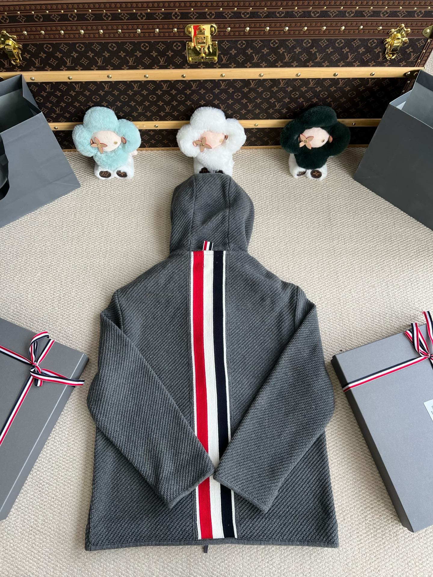 Toggle-Front Hooded Knit Coat — product photograph