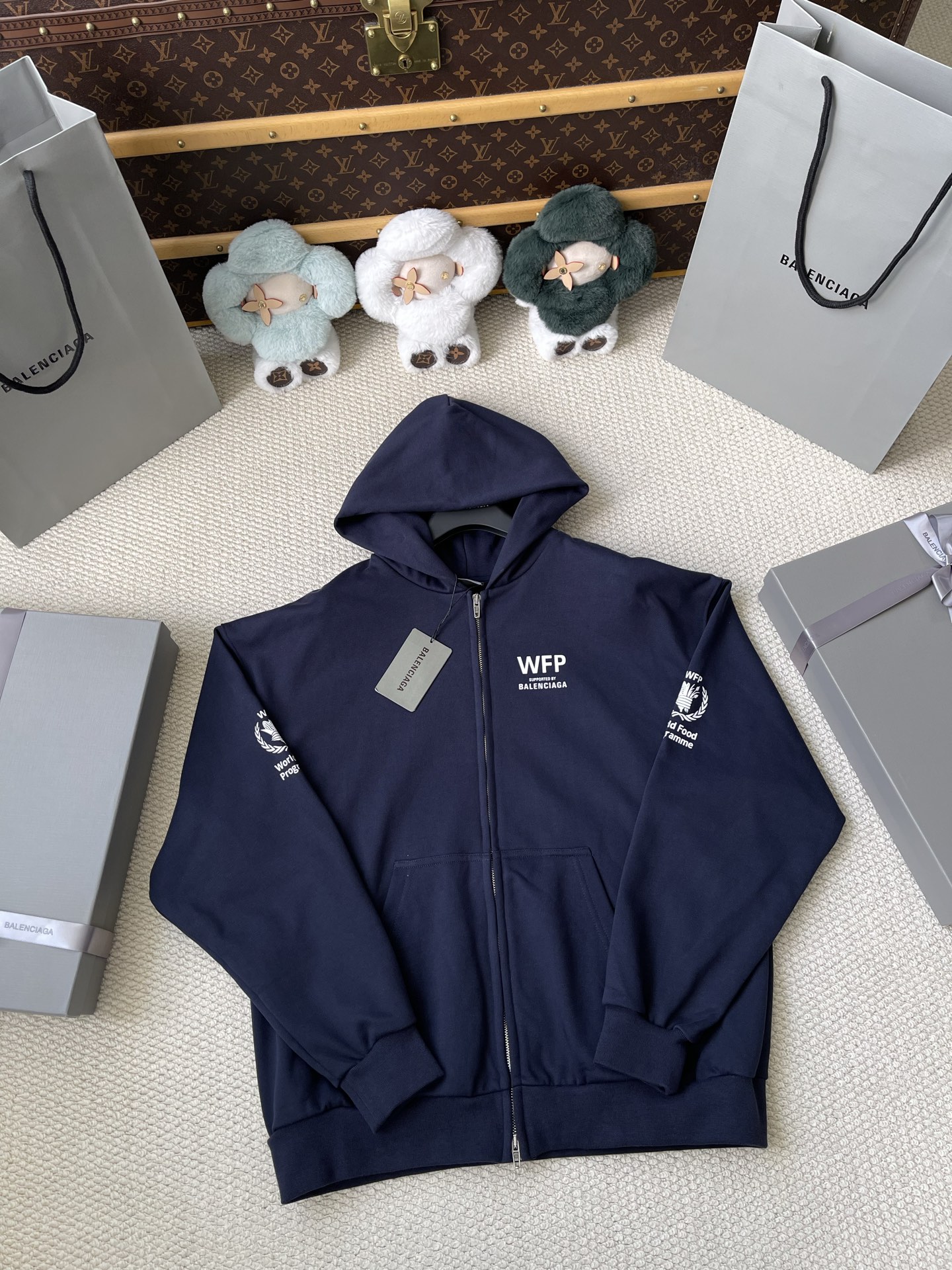 WFP Text-Back Zip Hoodie — product photograph