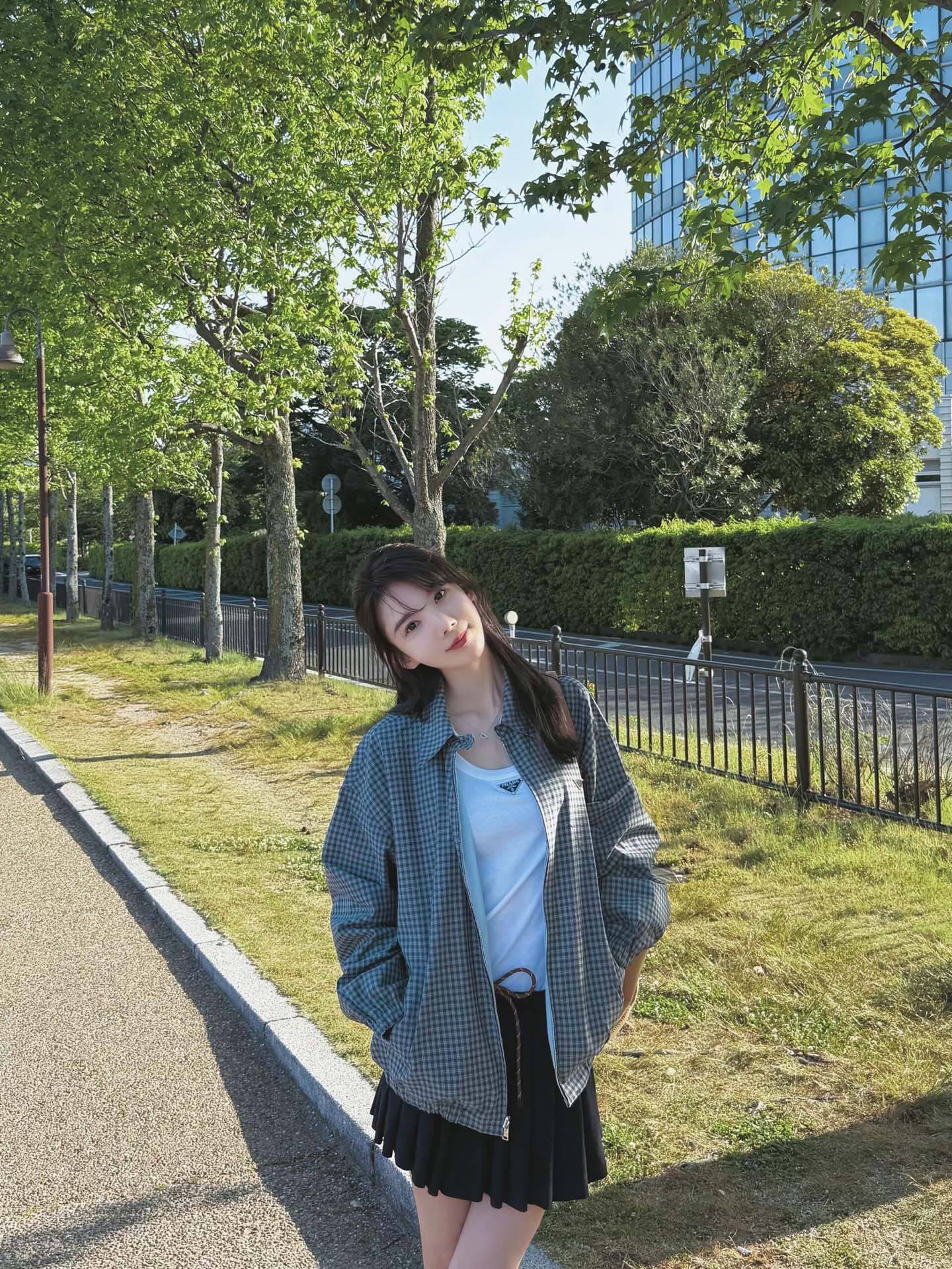 Gingham Zip-Front Jacket — product photograph