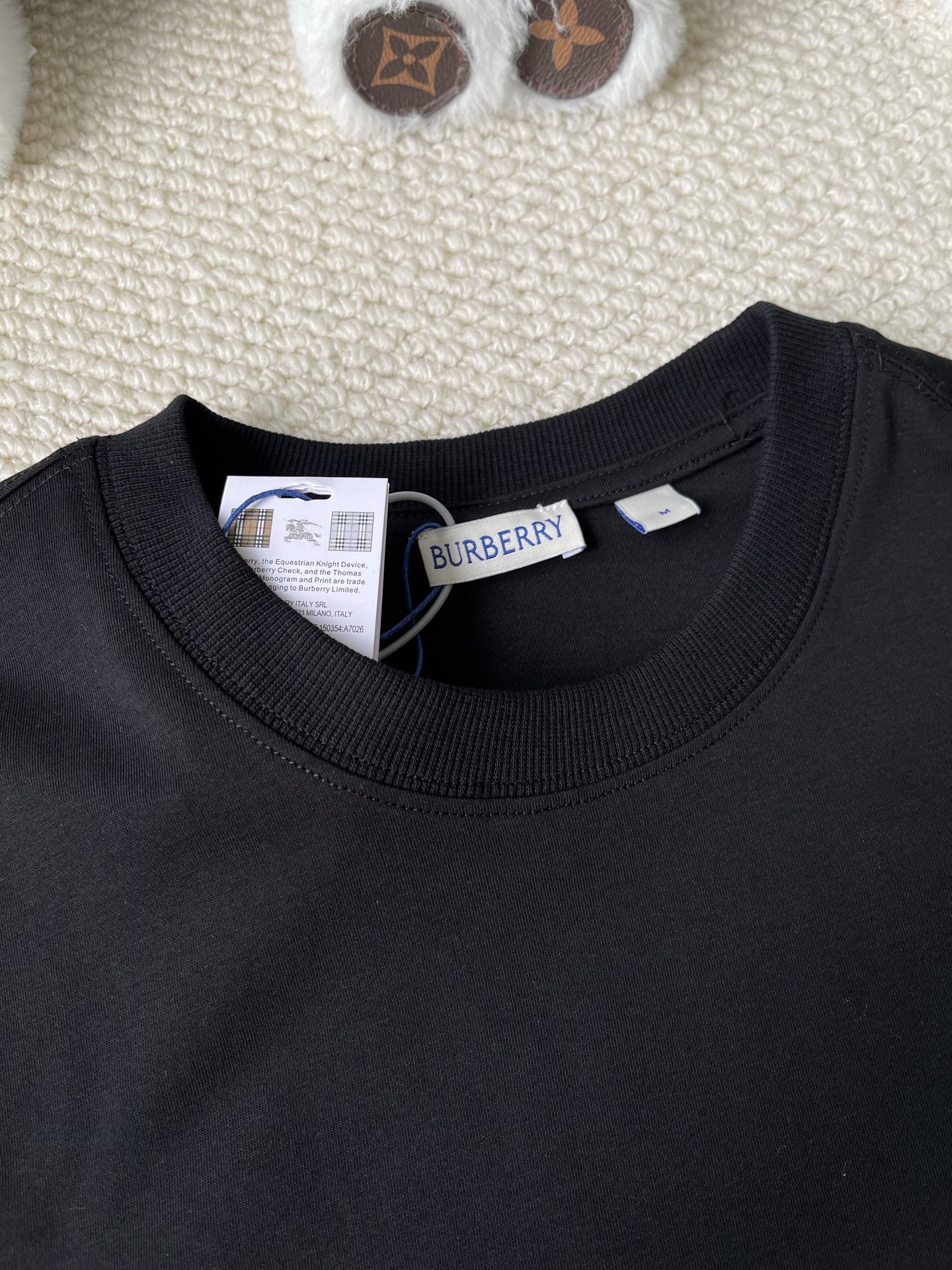 Check-Cuff Long-Sleeve Top — product photograph