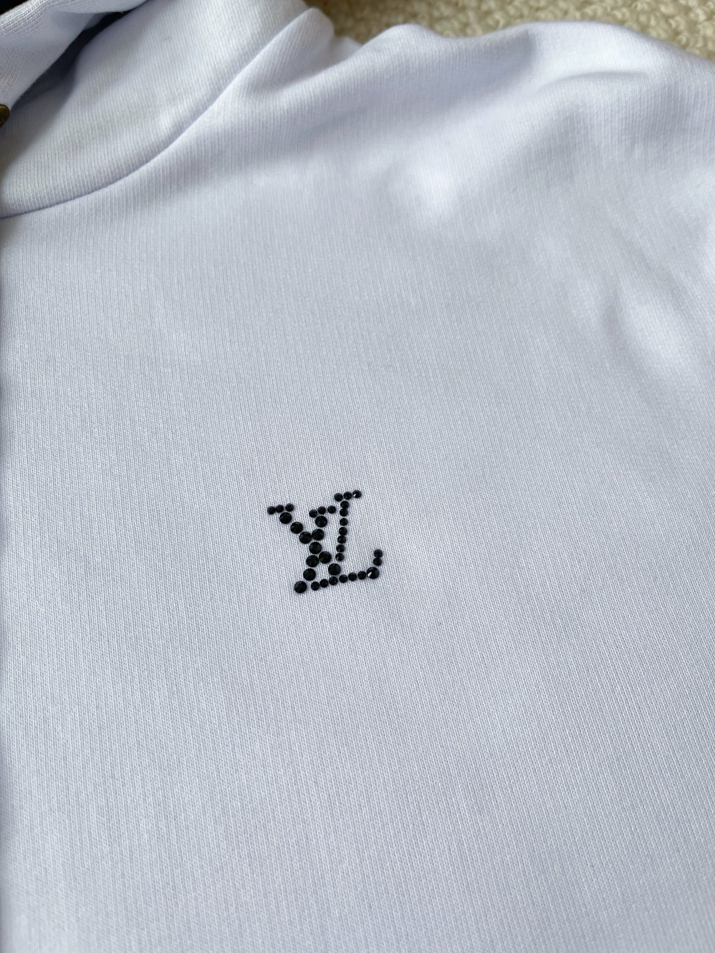 Monogram-Lined Drawstring Hoodie — product photograph