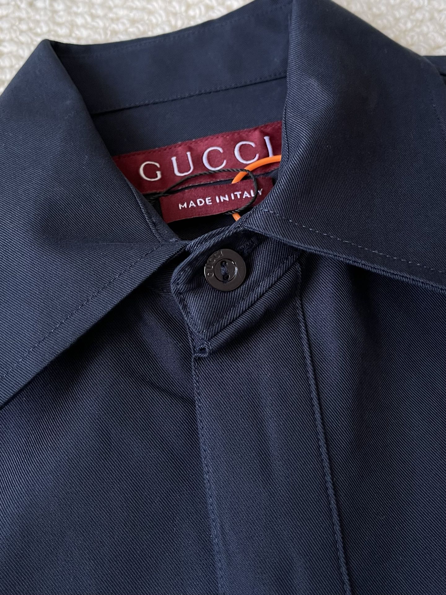 Script-Chest Button-Up Shirt — product photograph