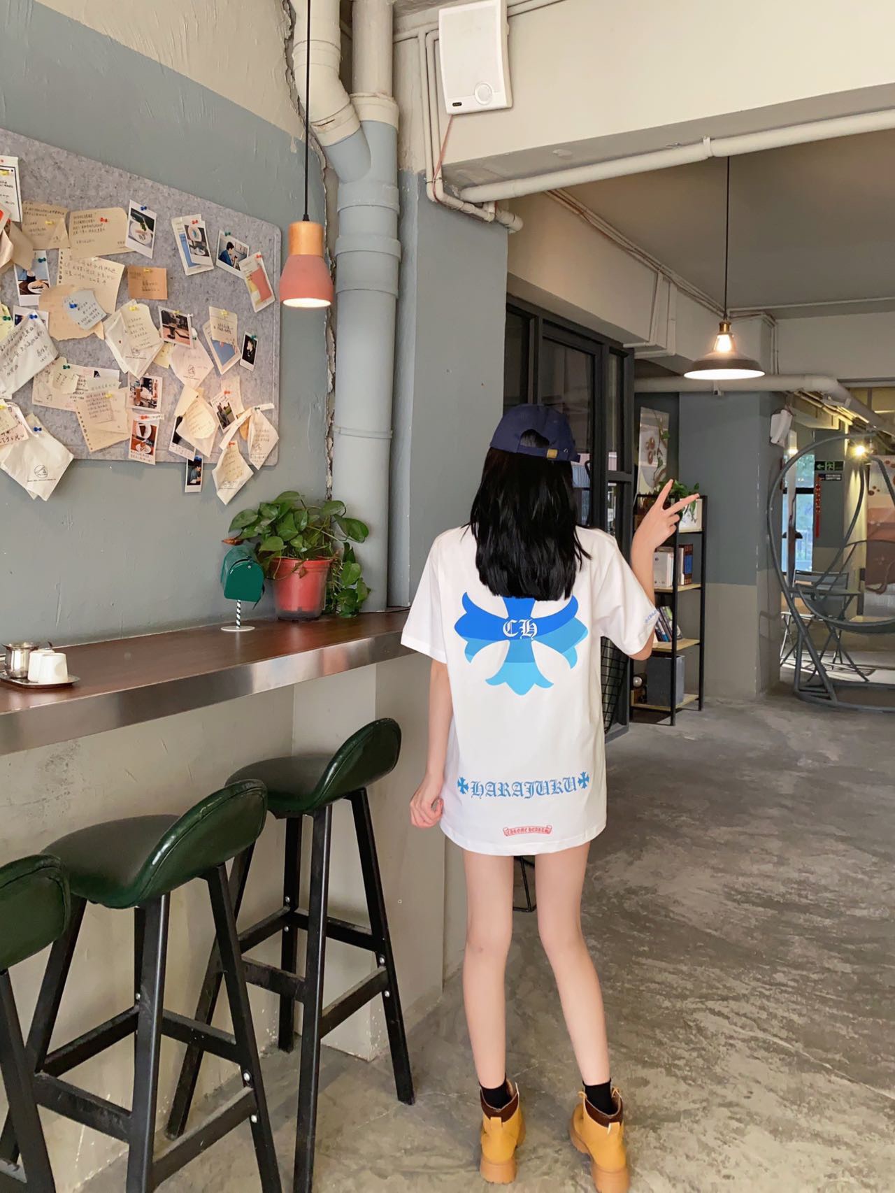 Blue Cross Pocket Crewneck T-Shirt — product photograph