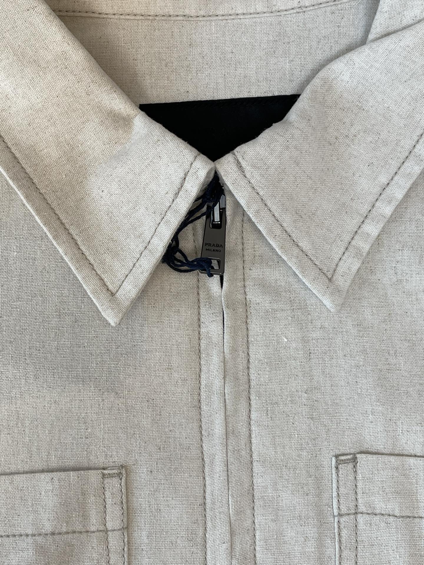 White Zip-Front Denim Jacket — product photograph