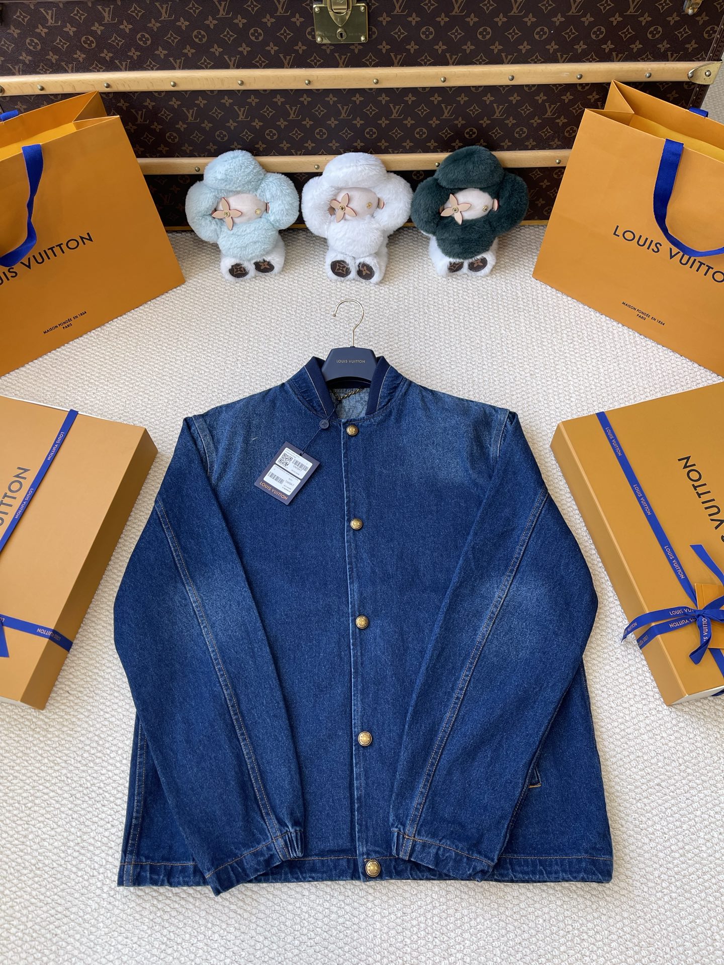 Denim Varsity Jacket and Jeans Separates — product photograph