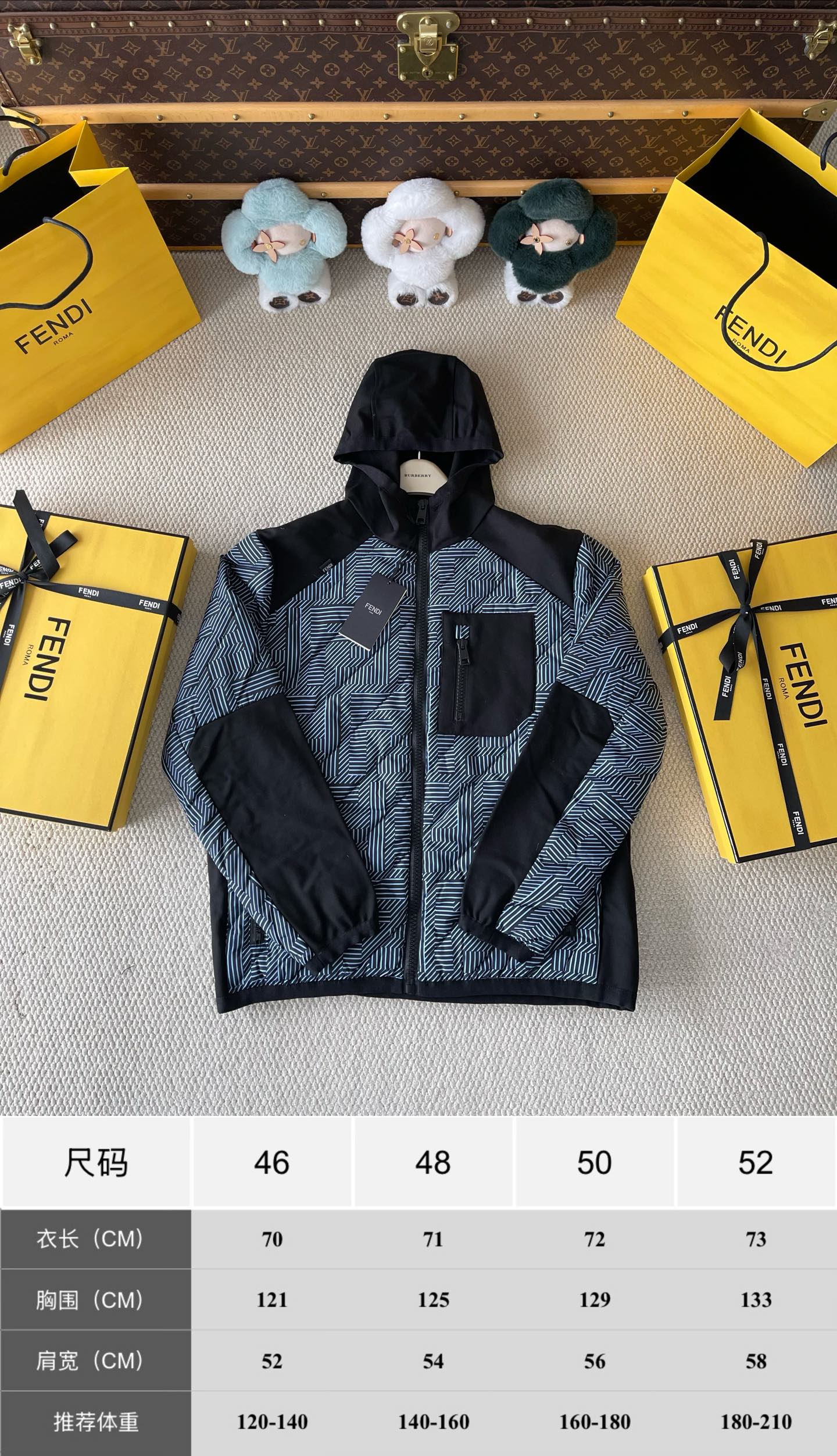 Geometric-Panel Hooded Padded Jacket — product photograph