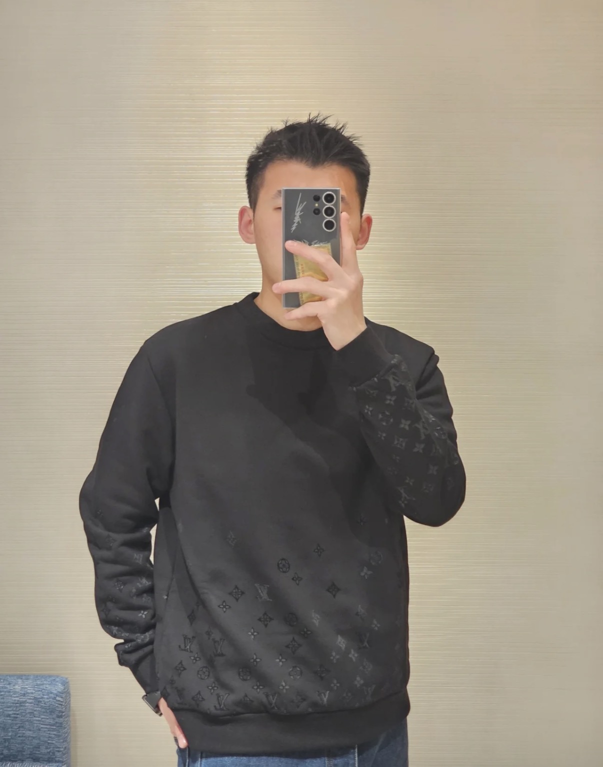 Monogram-Hem Crewneck Sweatshirt — product photograph