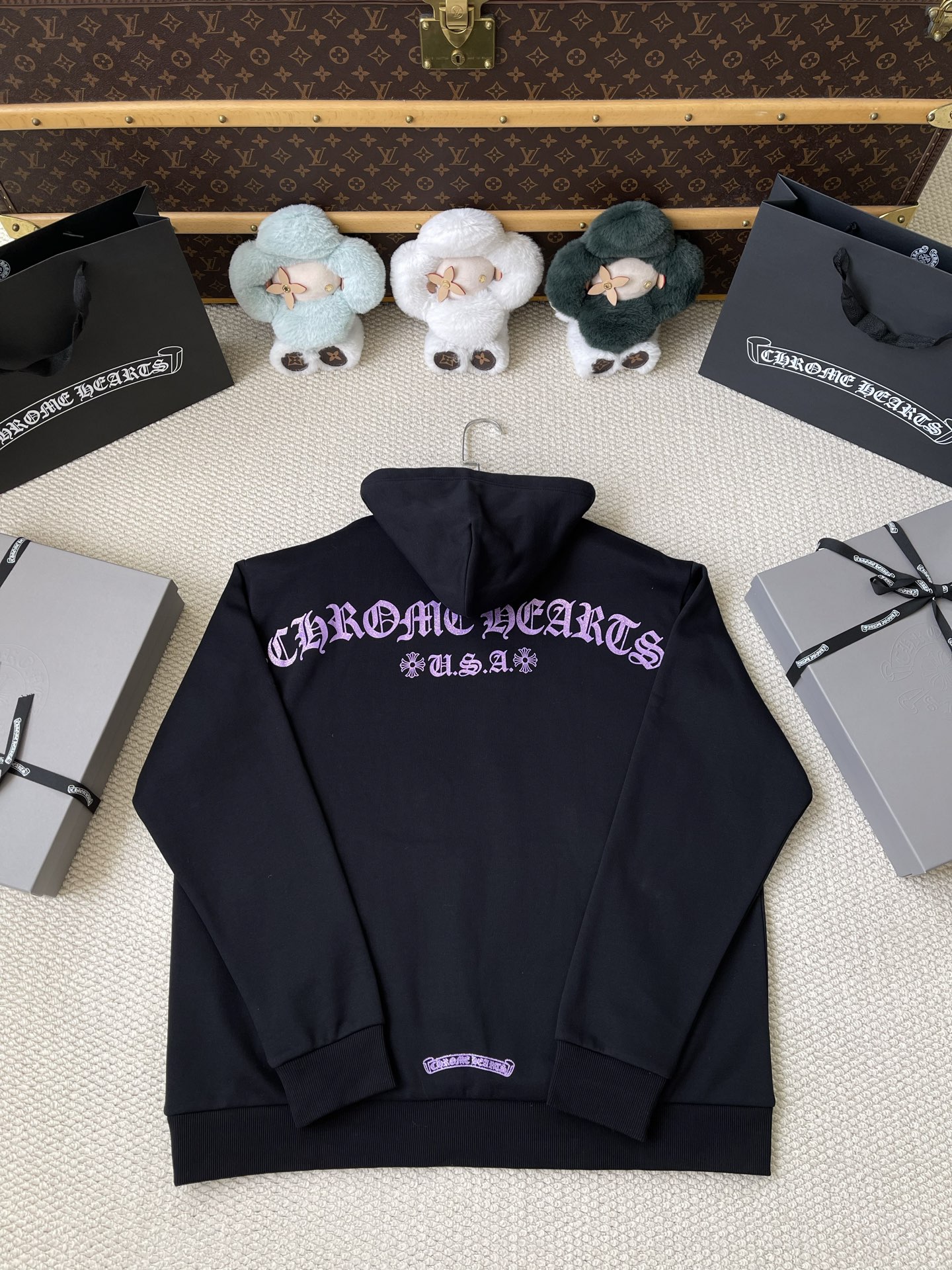 Purple-Graphic Pullover Hoodie — product photograph
