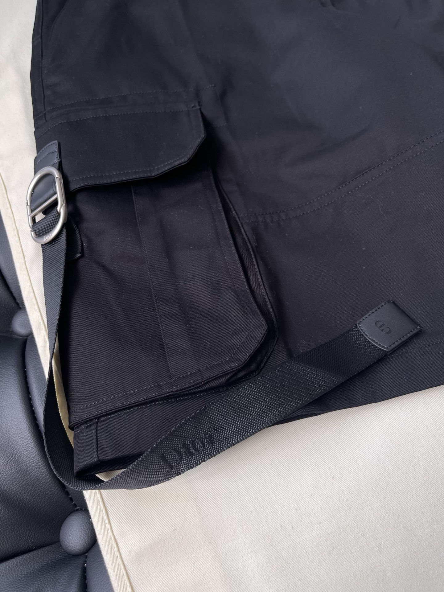 Flap-Pocket Belted Cargo Shorts — product photograph
