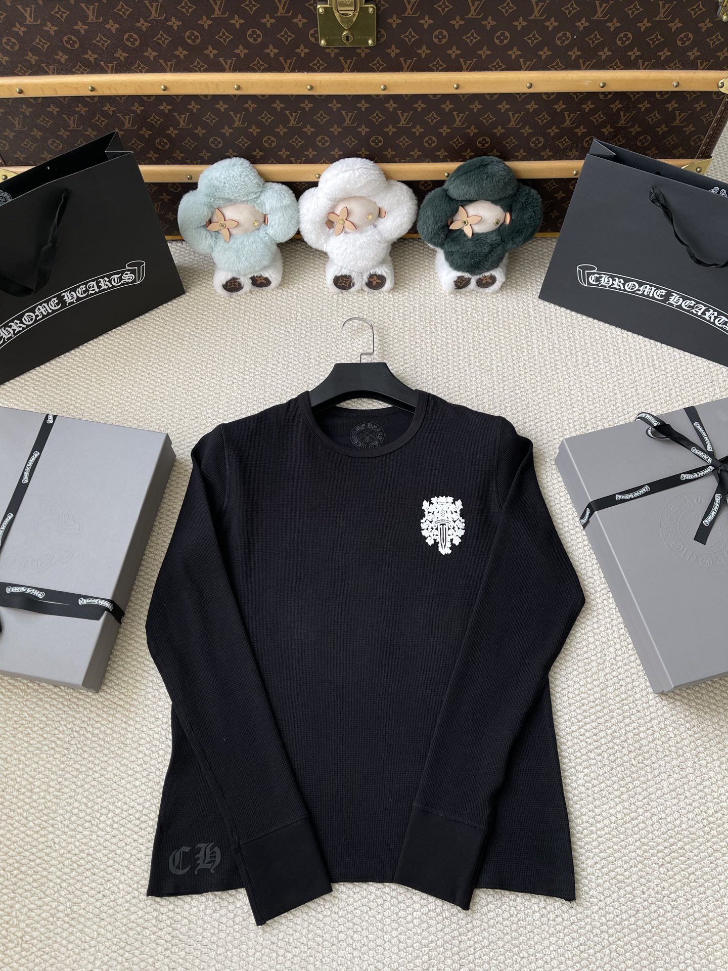Floral Crest-Back Crewneck T-Shirt — product photograph